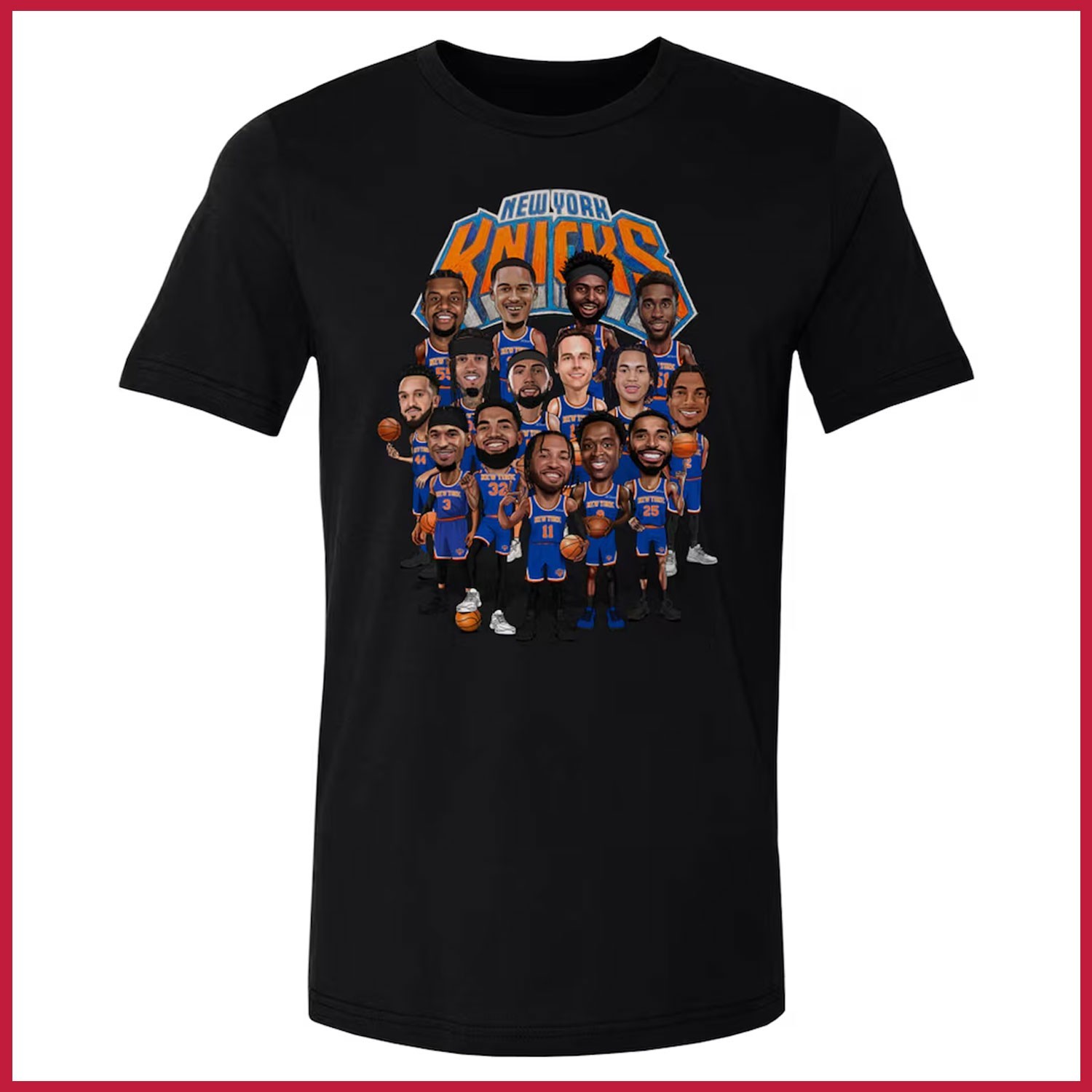 HOT NEW – New York 2026 Roster Caricature T-Shirt Knick$ for fans