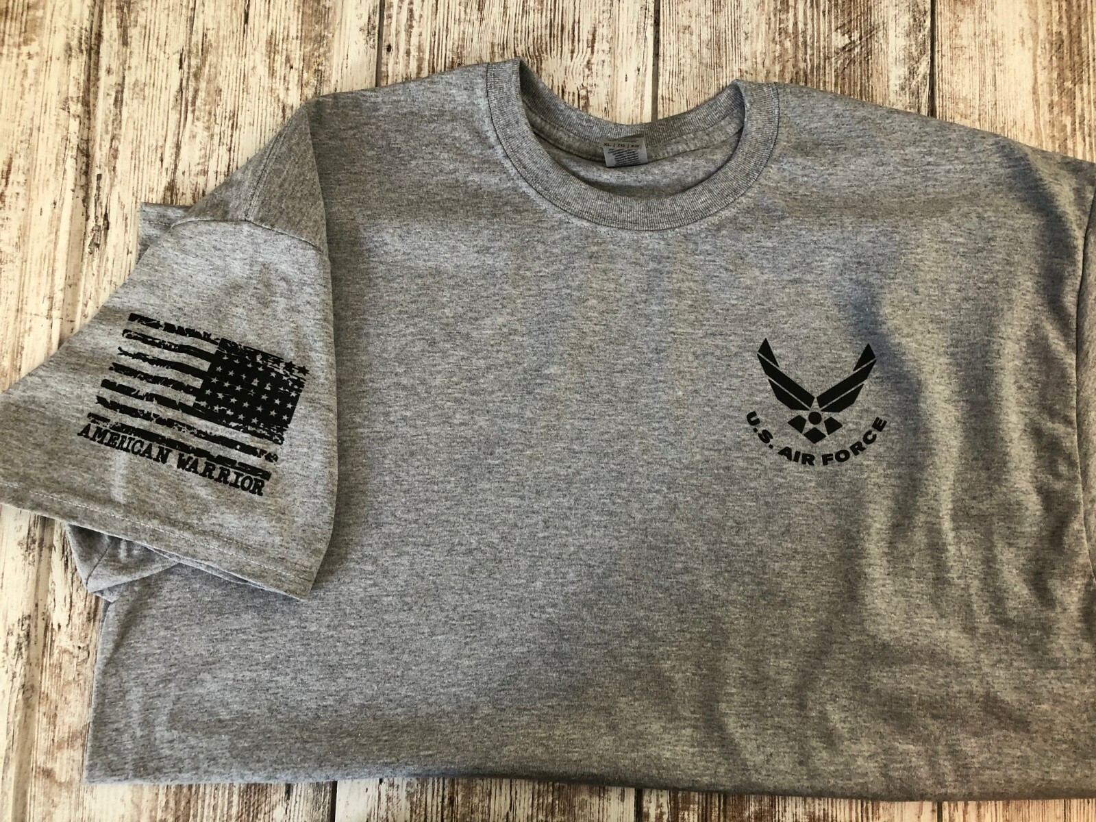 Air Force Military T-shirt With DD-214 Alumni USAF Chest Logo 190G