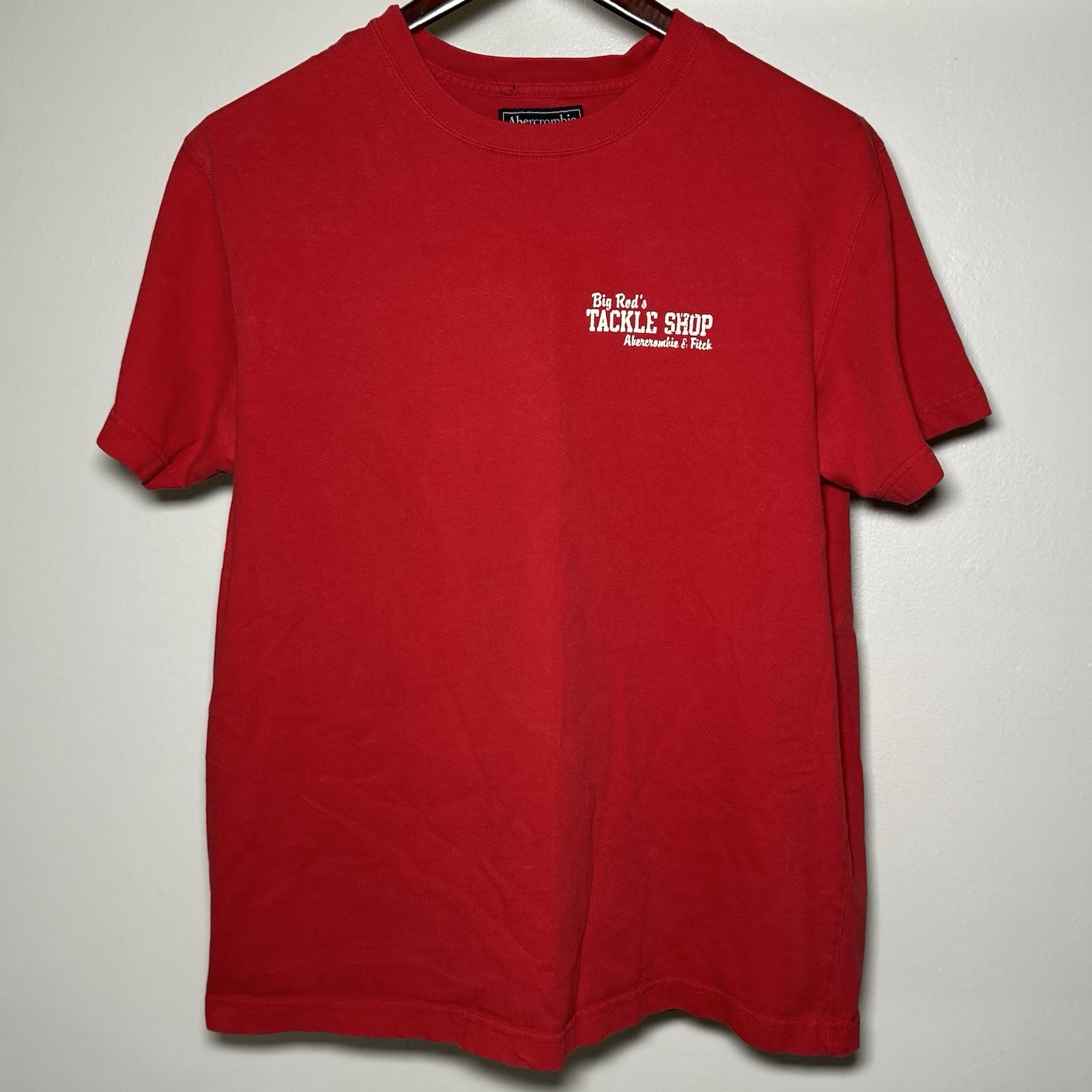 VTG Abercrombie Fitch Big Rods Tackle Shop T Shirt Red XL Y2K Vanity Humor