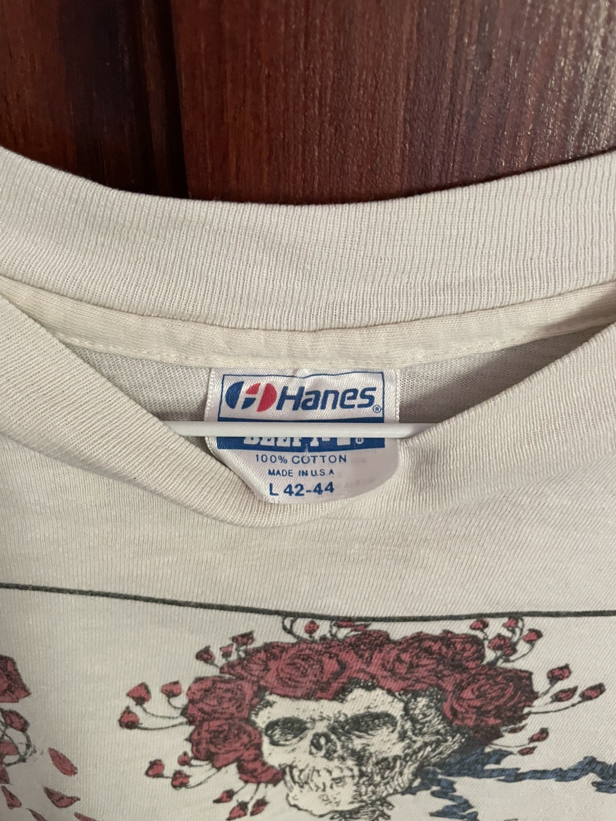 1980s Grateful Dead Long Sleeve Bertha Wagon Wheel and Roses T Shirt XL