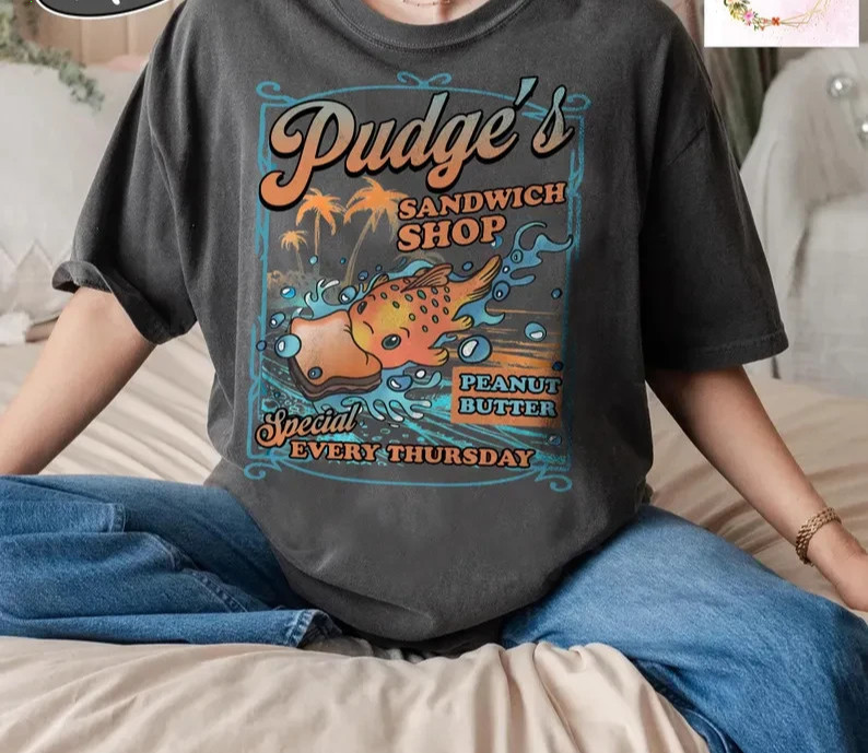 Retro Pudge Sandwich Shop Tee, Lilo & Stitch Fish Shirt