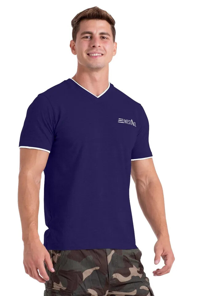 westAce MENS CASUAL V NECK T SHIRT SHORT SLEEVE SHIRTS HEAVYWEIGHT TEE
