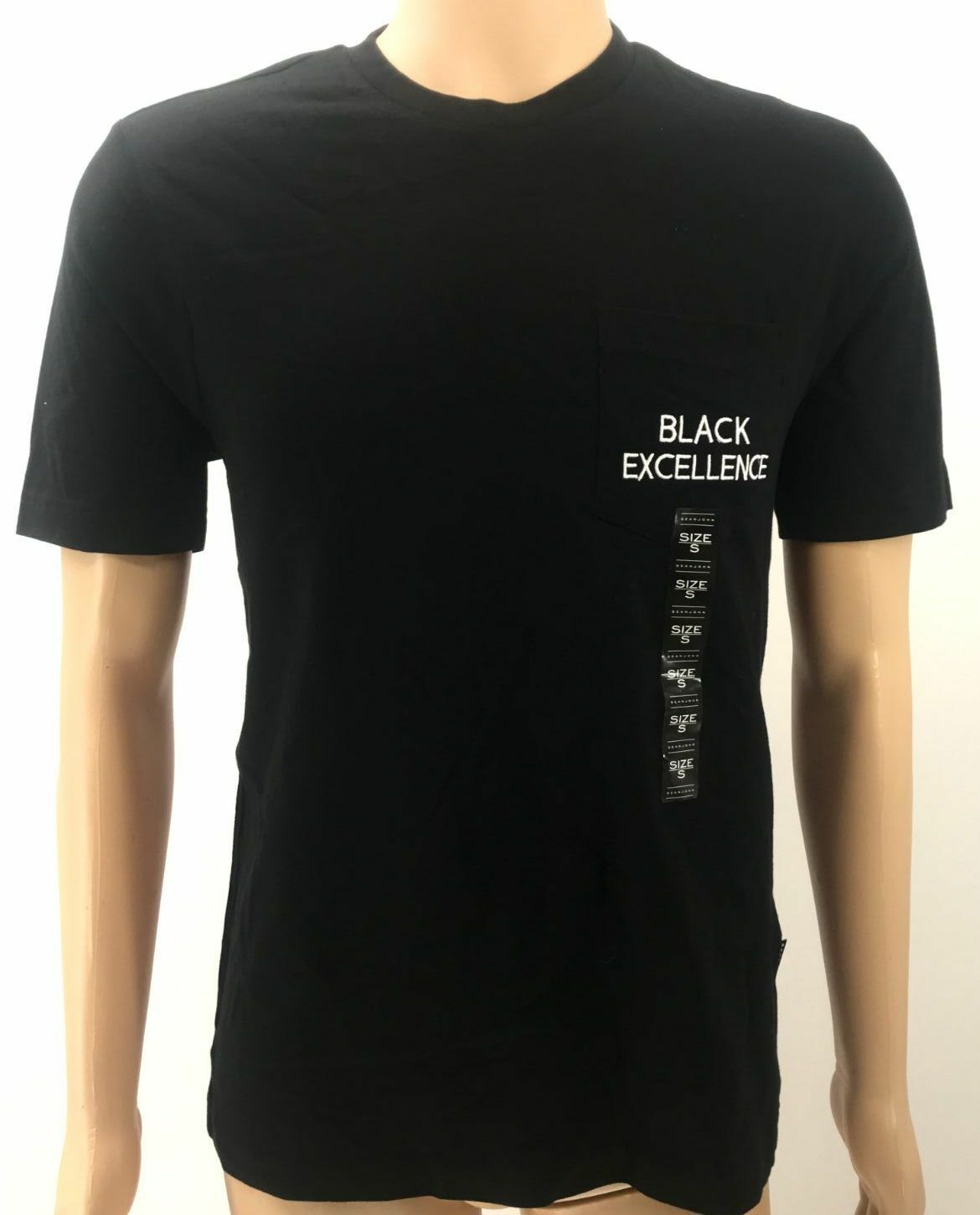 $115 Sean John Men’s Black White Short-Sleeve Crew-Neck Pocket Graphic T-Shirt S