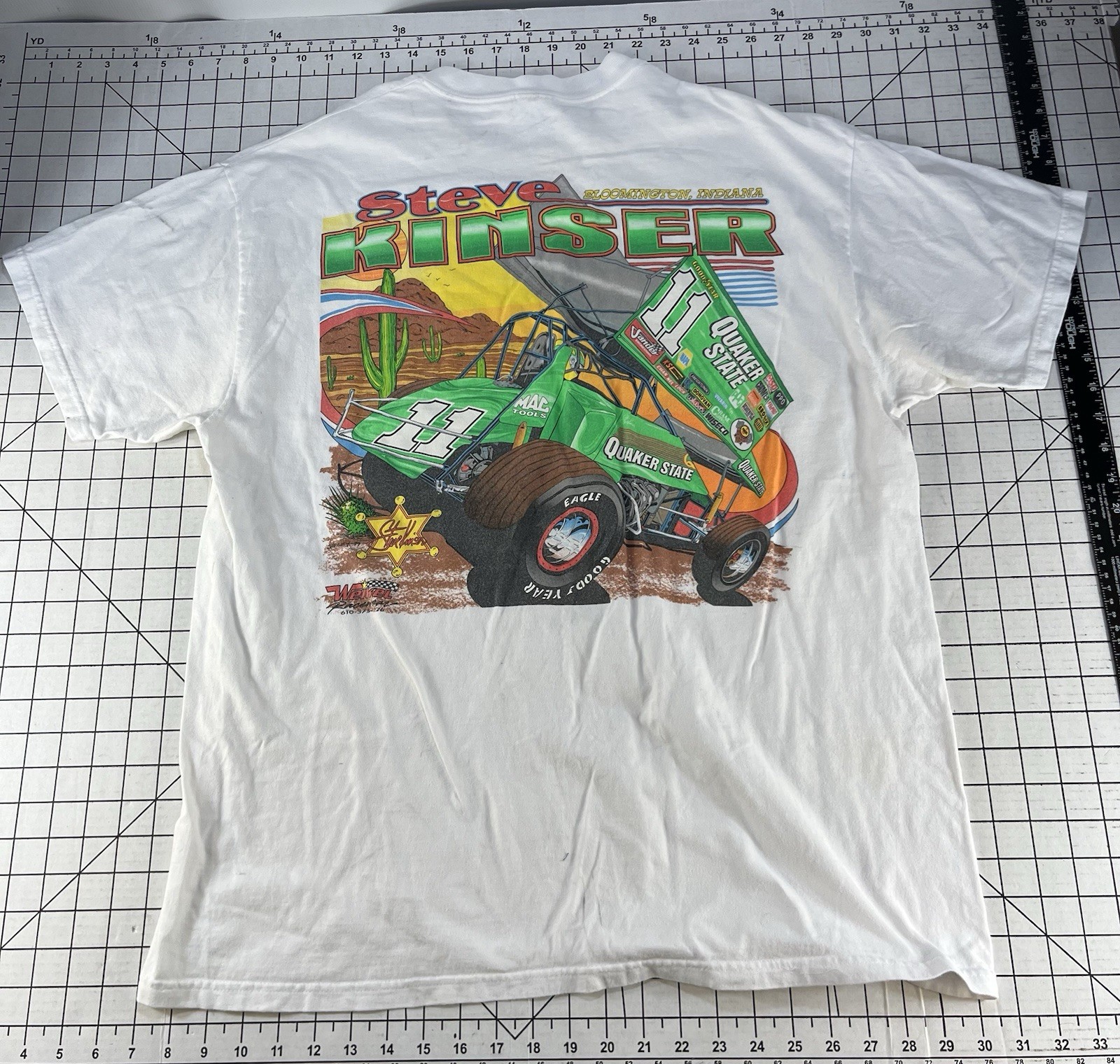 Vtg 90s Y2K Steve Kinser World Of Outlaws Sprint Car Circle Dirt Track Race Tee