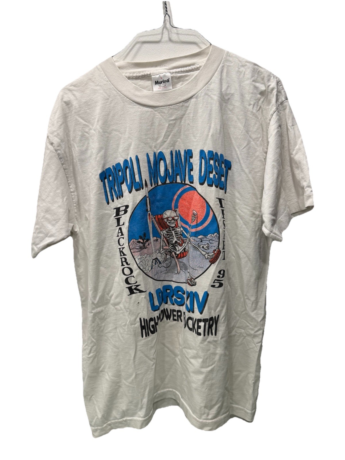 Vintage 1995 LDRS XIV Rocketry T Shirt L Murina Tripoli Black Rock Desert Space