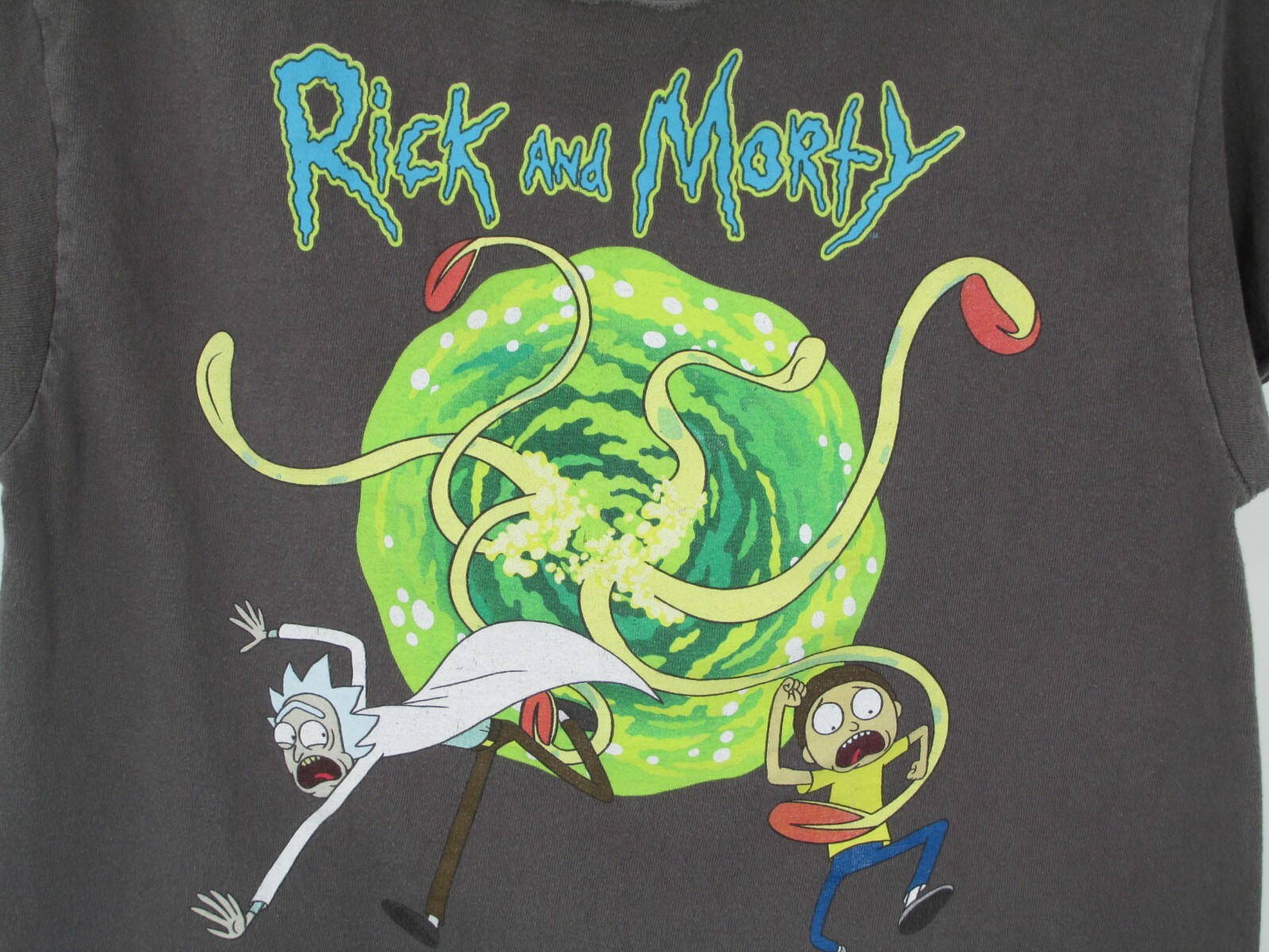 Rick and Morty Adult Swim Tee Unisex Medium Gray Graphic Cartoon Ripple Junction