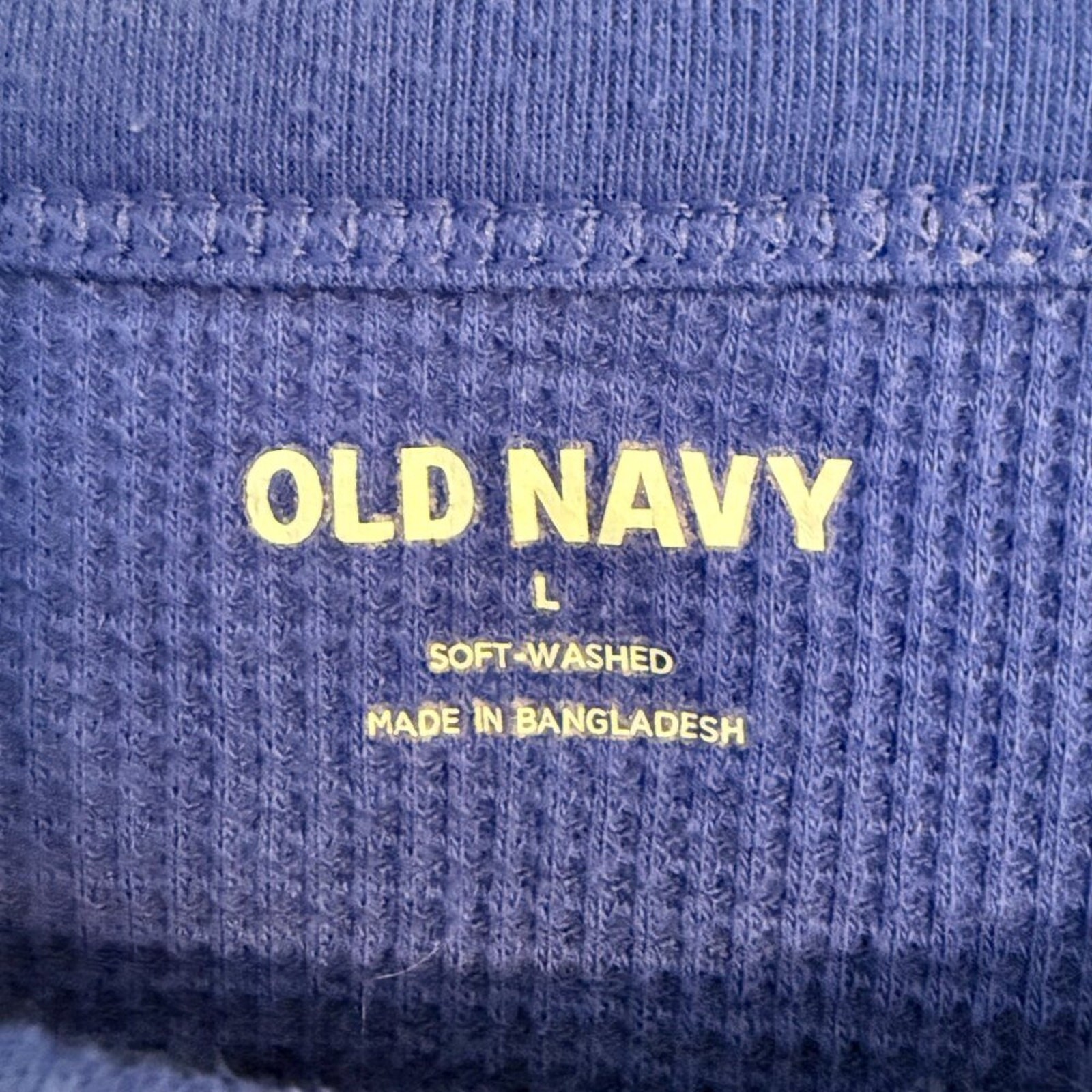 Old Navy Men’s Royal Blue Waffle Knit Thermal Long Sleeve Shirt