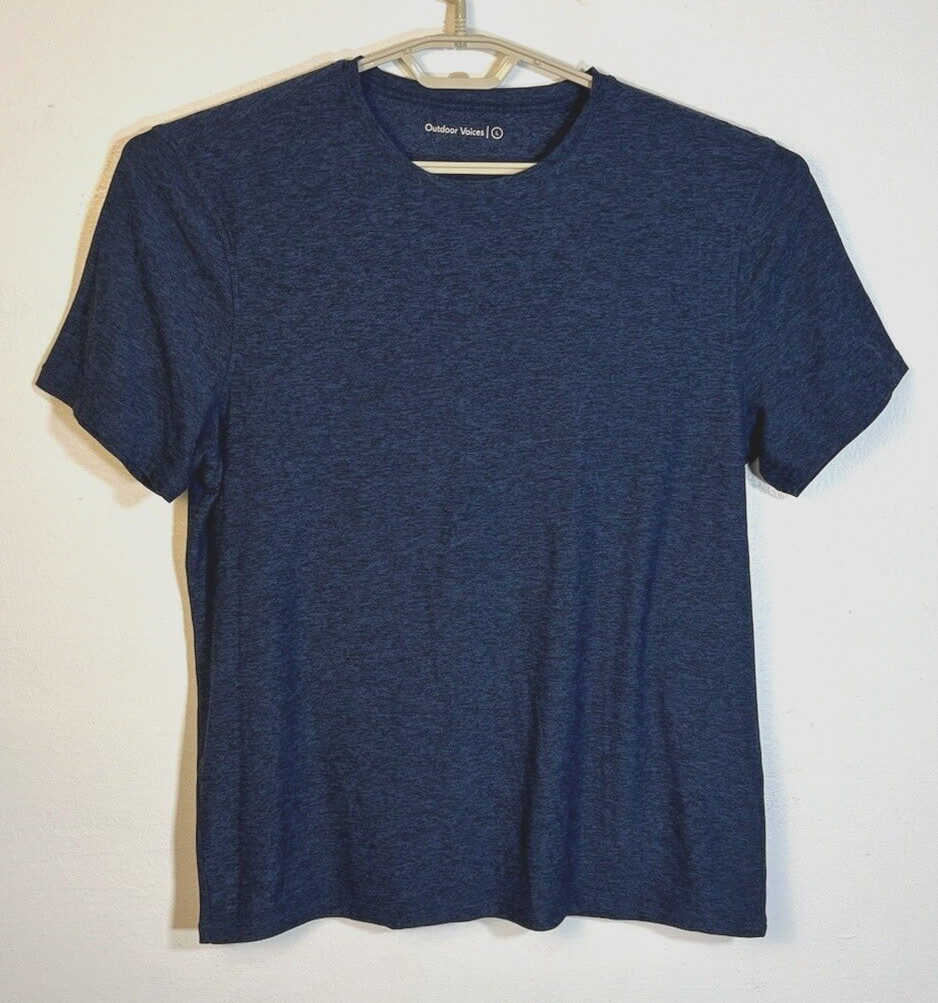 Outdoor Voices Size Large Blue Heather Short Sleeve Crew Neck T Shirt