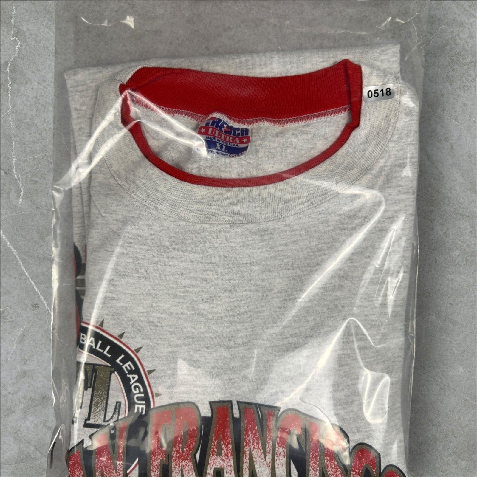 Vintage 90s Trench Ultra SF 49ers Grey Contrast Collar Sleeve NFL T-Shirt – XL