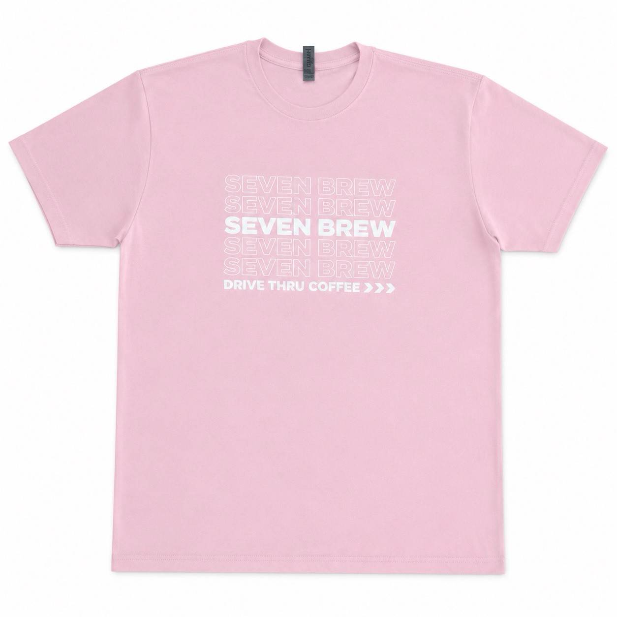7Brew Drive Thru Coffee Adult Pink T-Shirt Size XL Logo NWOT