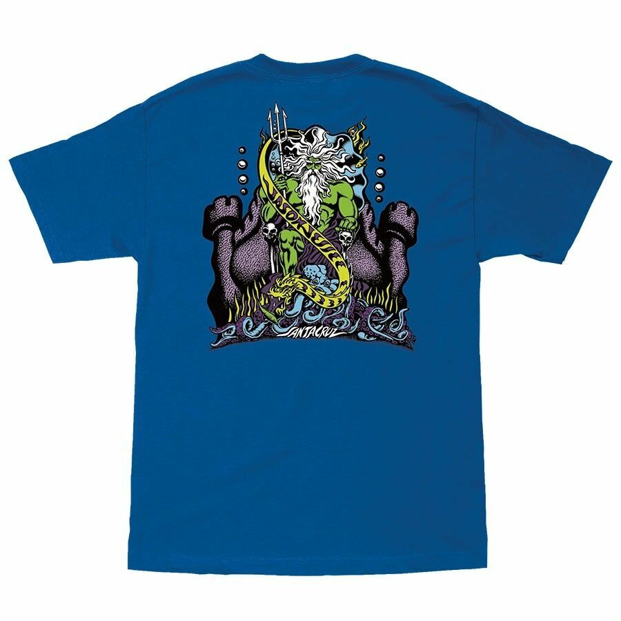 Santa Cruz Jason Jessee NEPTUNE Skateboard T Shirt ROYAL BLUE