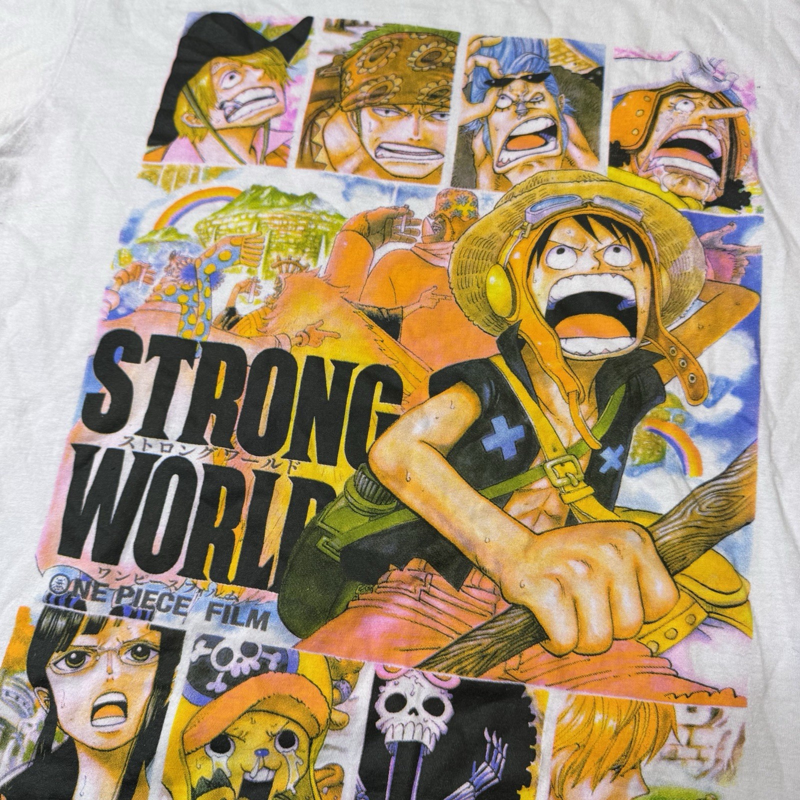 Vintage ONE PIECE Shonen Jump Manga M/L Anime Grail Shirt Strong World Movie T
