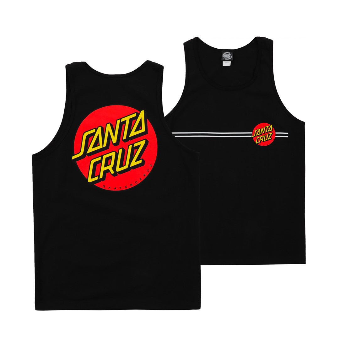 Santa Cruz Skateboards “Classic Dot” Tank Top (Black) Graphic Sleeveless Tee