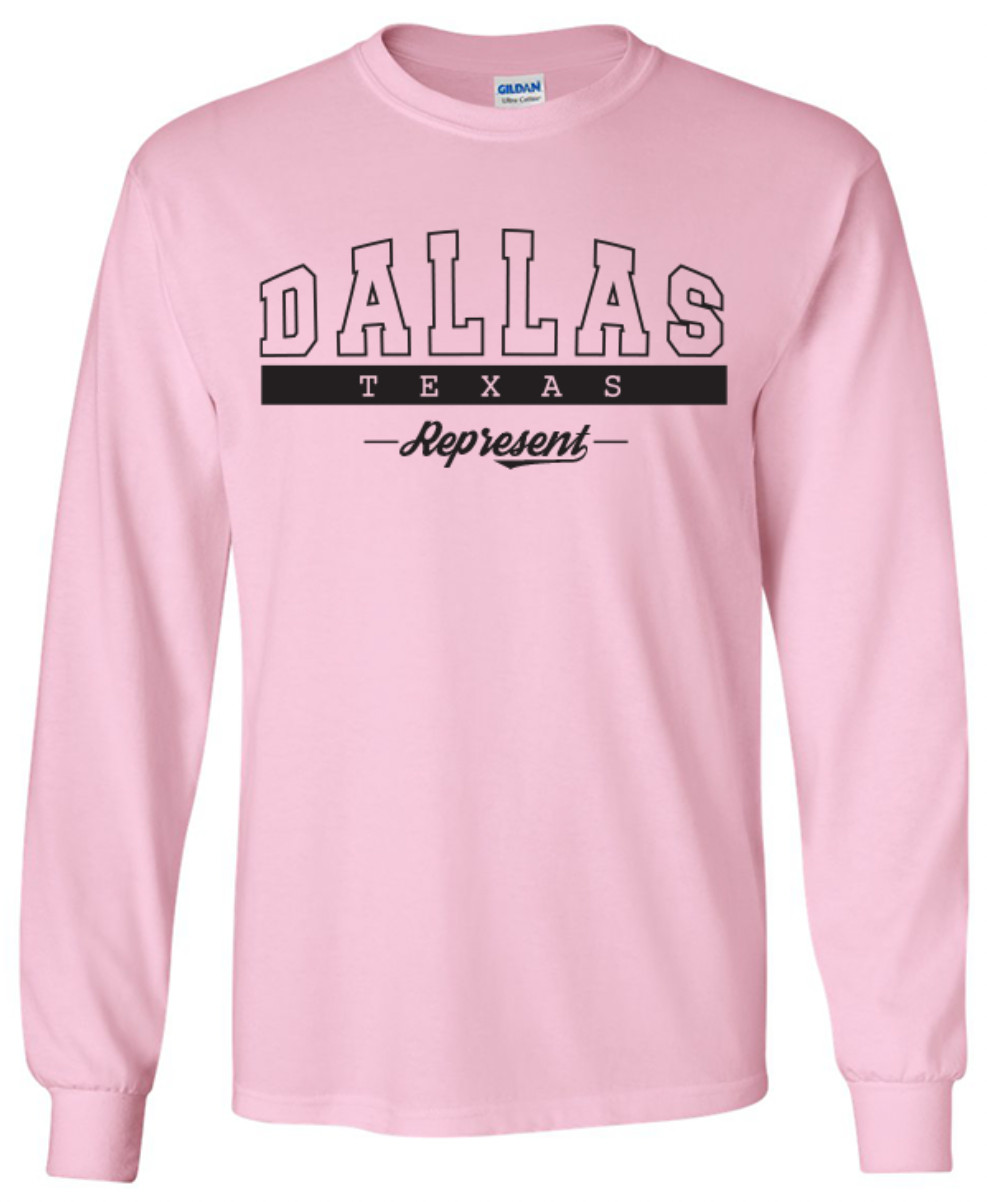 Dallas Texas State T-Shirt Long Sleeve Graphic Tees Unisex Apparel