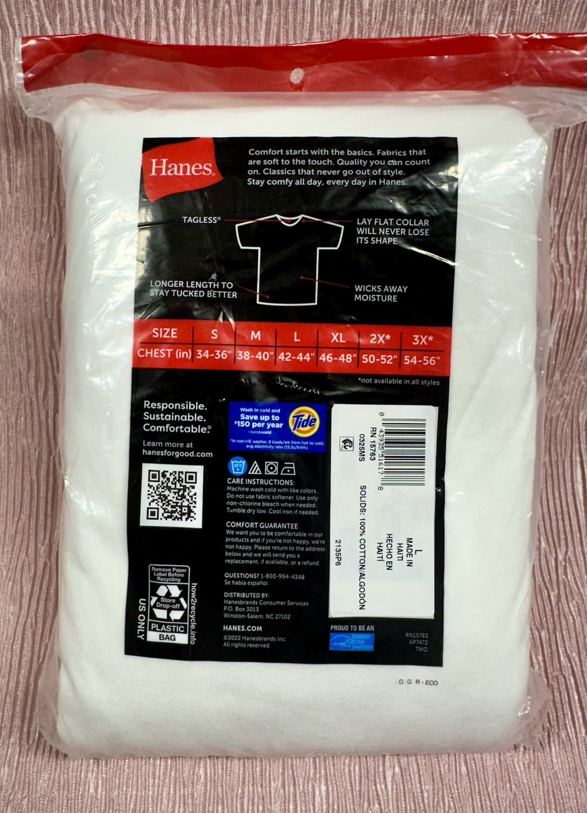 B62 Mens Cotton Moisture-wicking Crew Tee Undershirts White – 6 Pack Large