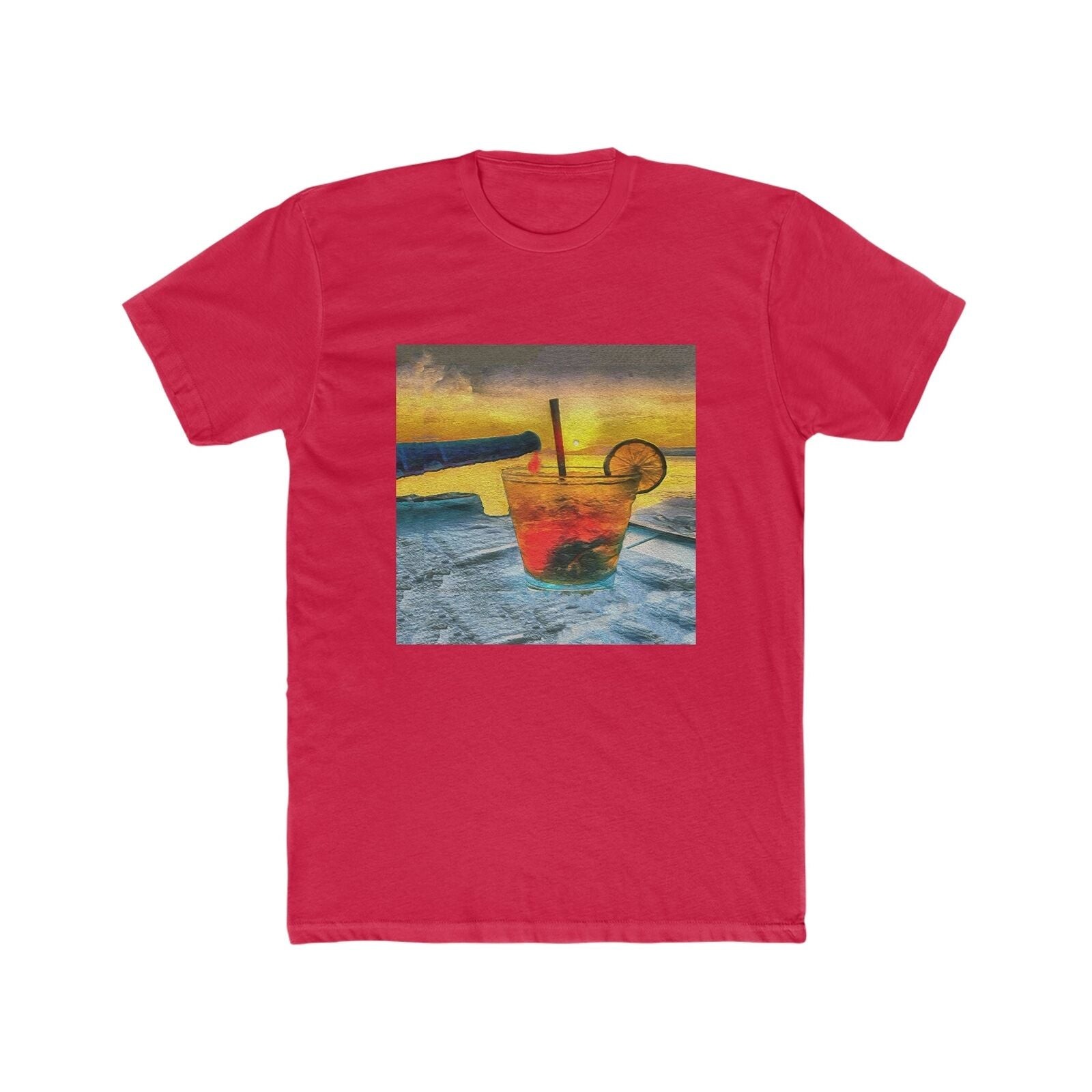 Happy Hour on Sifnos (Greece)- — Men’s Fitted Cotton Crew Tee