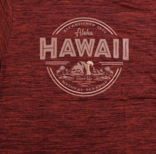 Hawaiian Athletics Mens Isalnd Life Aloha Natural Paradise Red Shirt NWT Medium