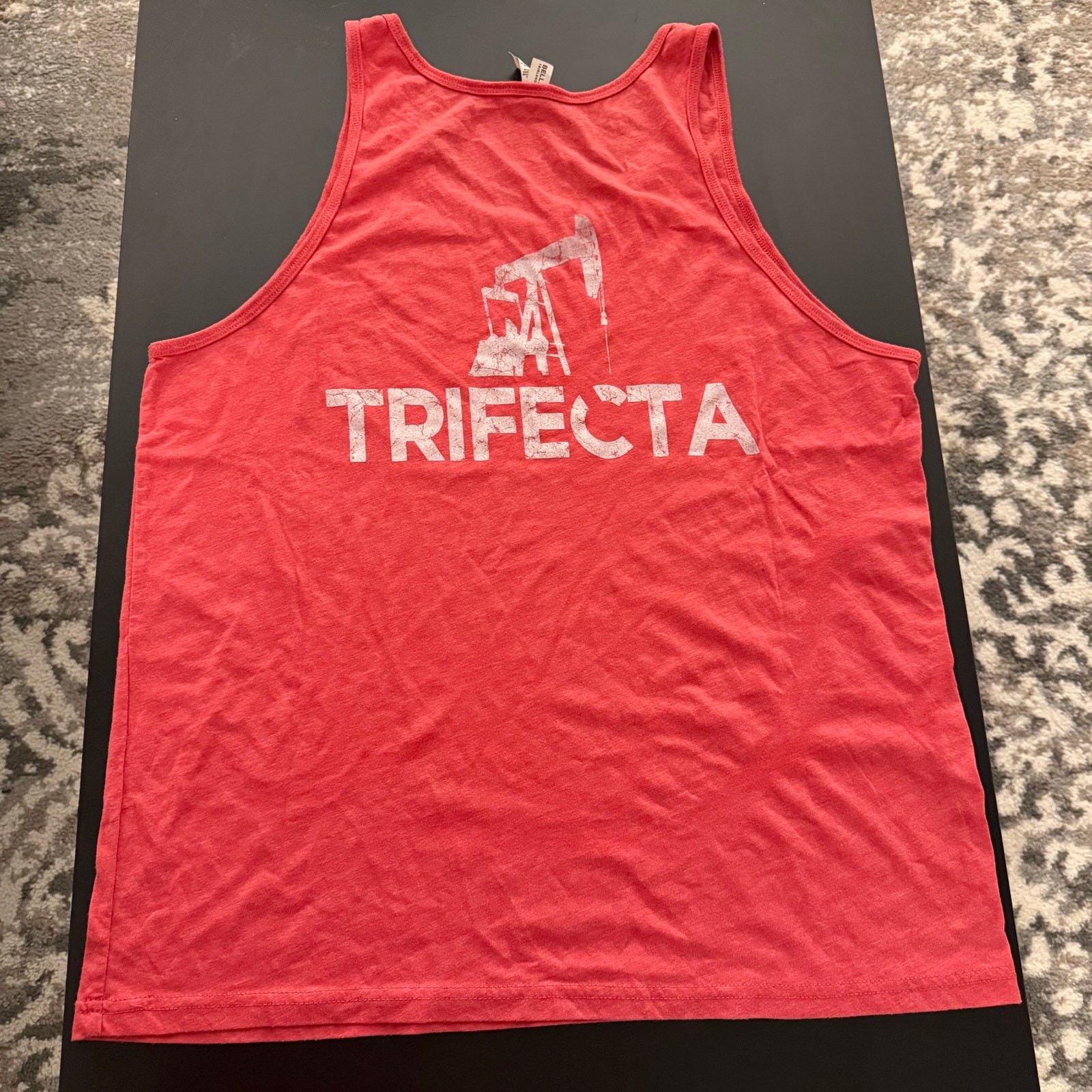 Bella + Canvas Triblend Trifecta Oil Derrick Graphic Tank Top Heather Red Large