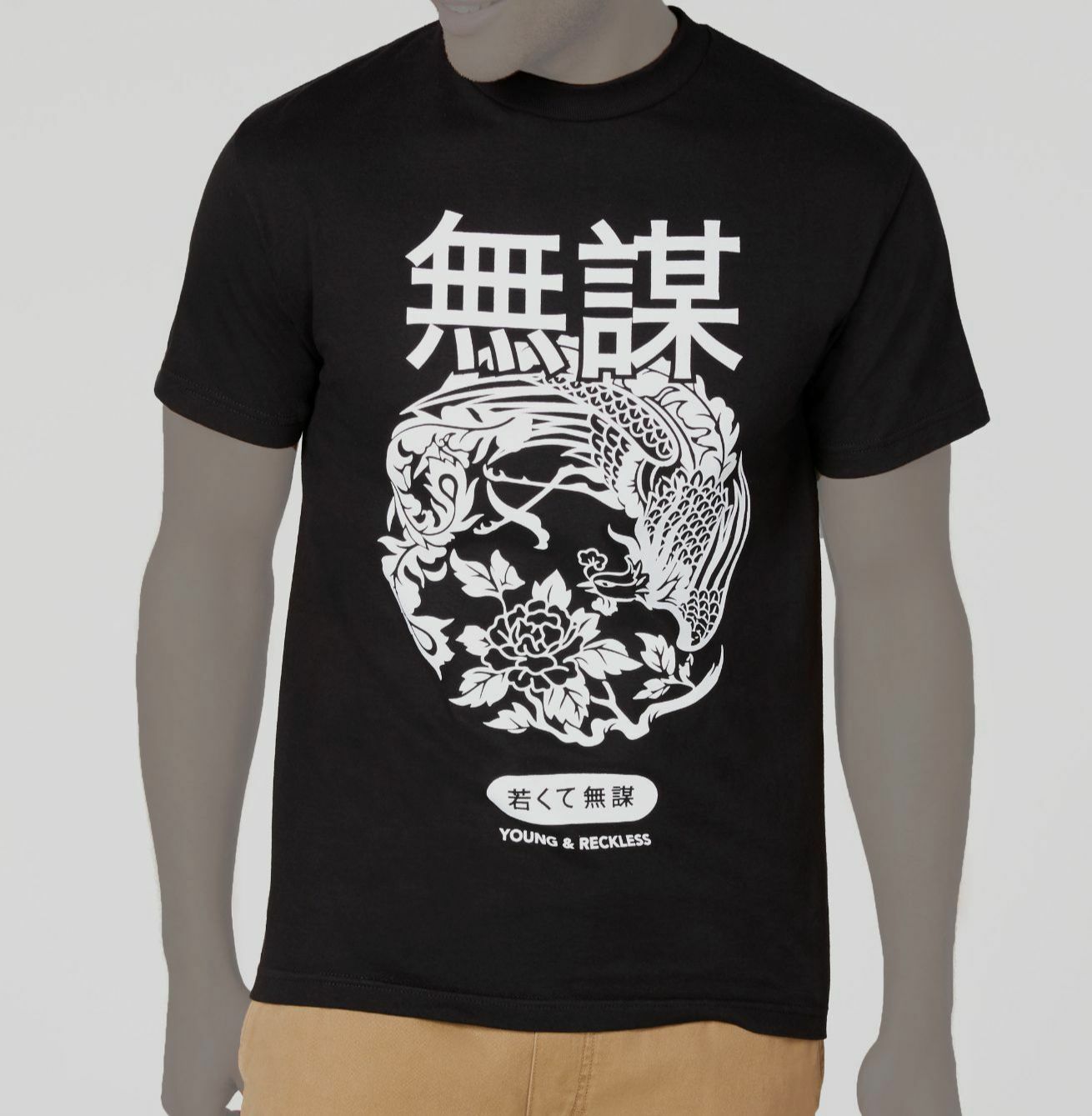 $115 Young & Reckless Men’s Black White Short-Sleeve Crew-Neck Cotton T-Shirt XL