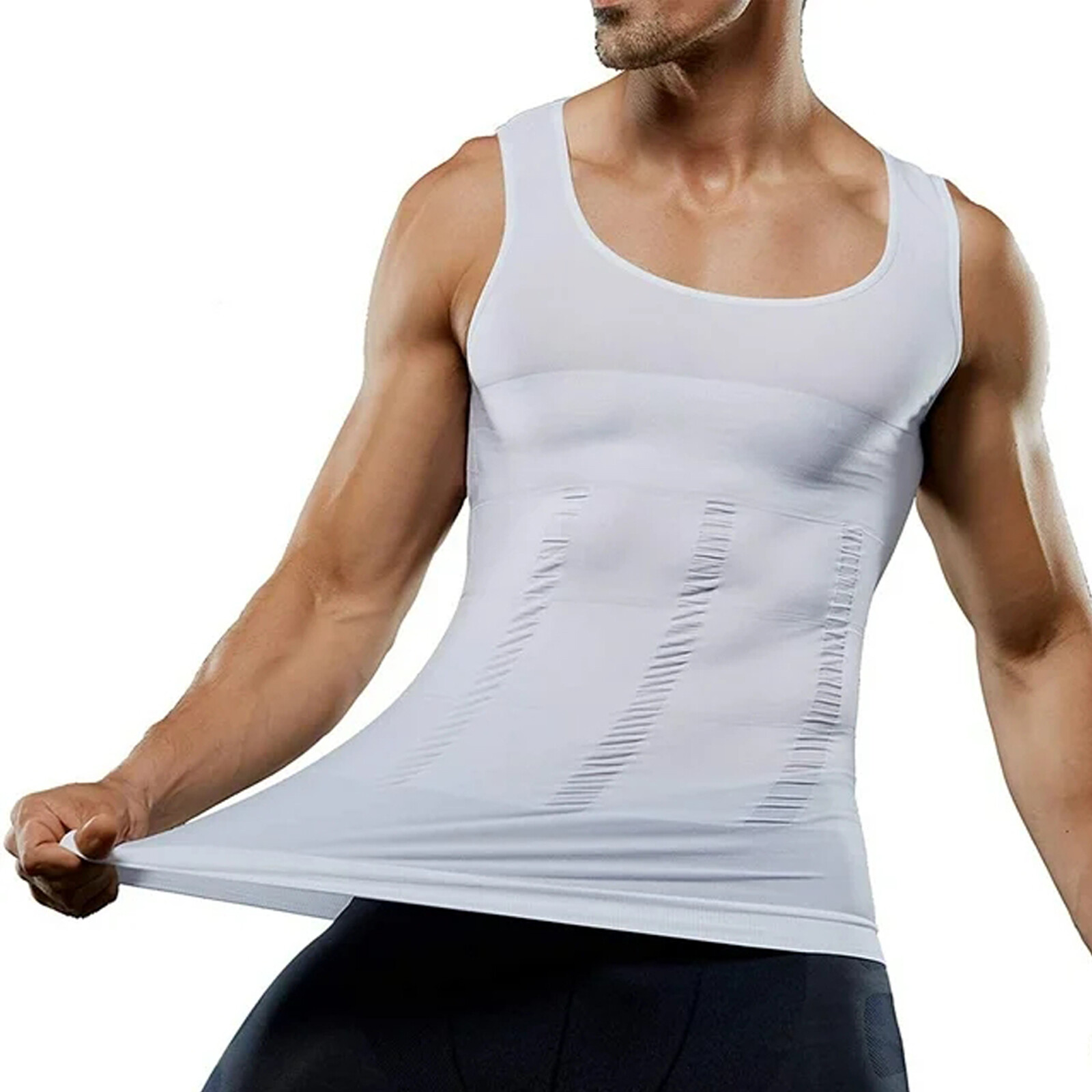 Men Slimming Body Shaper Compression Gynecomastia T-shirt Posture Corrector Vest