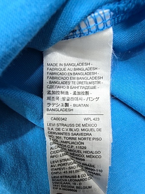 Levi Strauss Men’s T-Shirt Blue Logo Cotton Size XL Regular