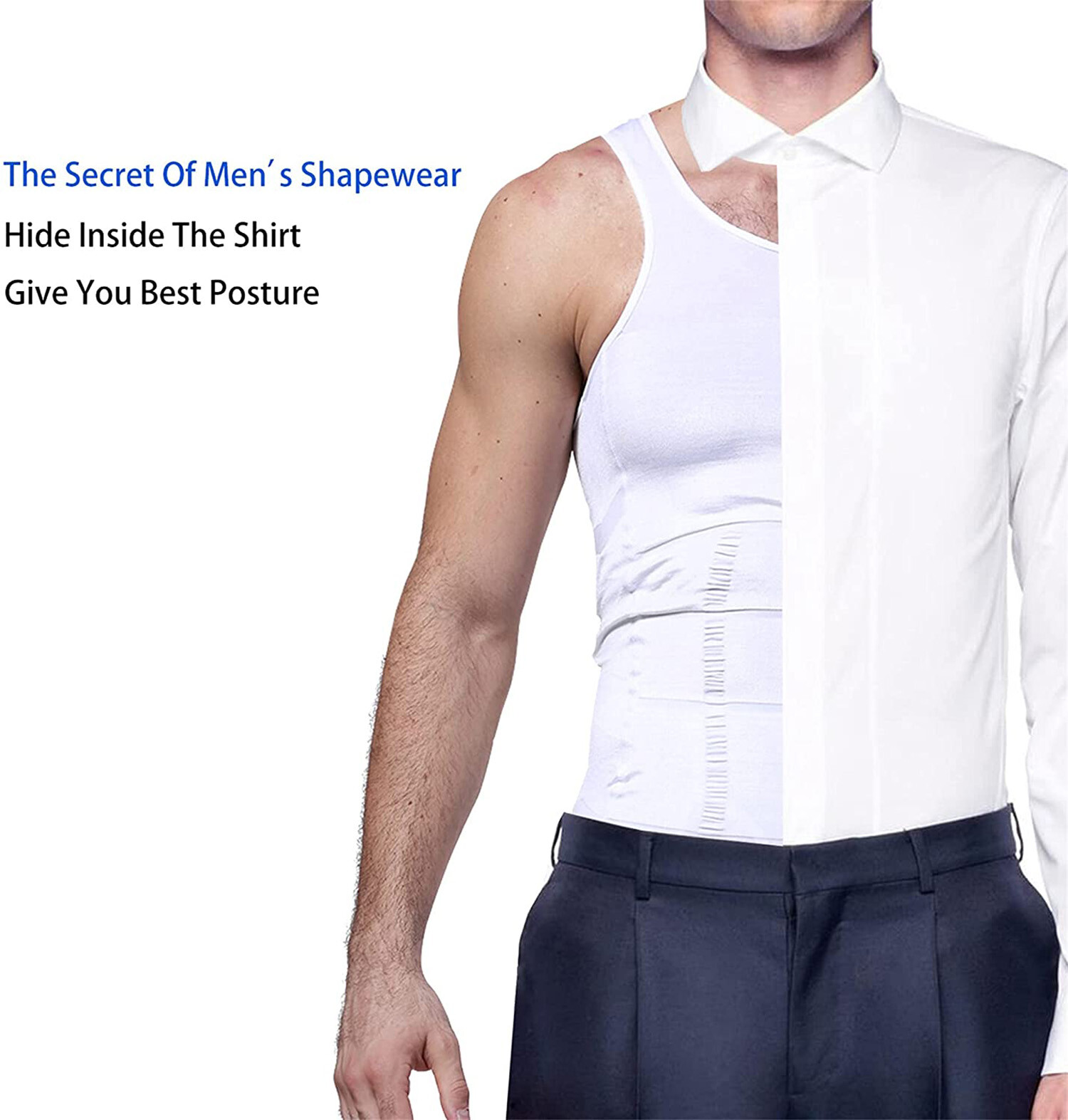 CGTFY Gynecomastia Compress Tank Top Men’s Slimming Body Shaper Vest Abs Shirt