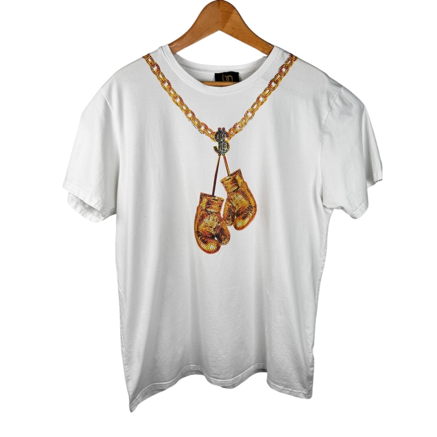 Bourgeois Avenue Paris Mens XL T-Shirt Boxing Novelty Beaded Streetwear Hip Hop