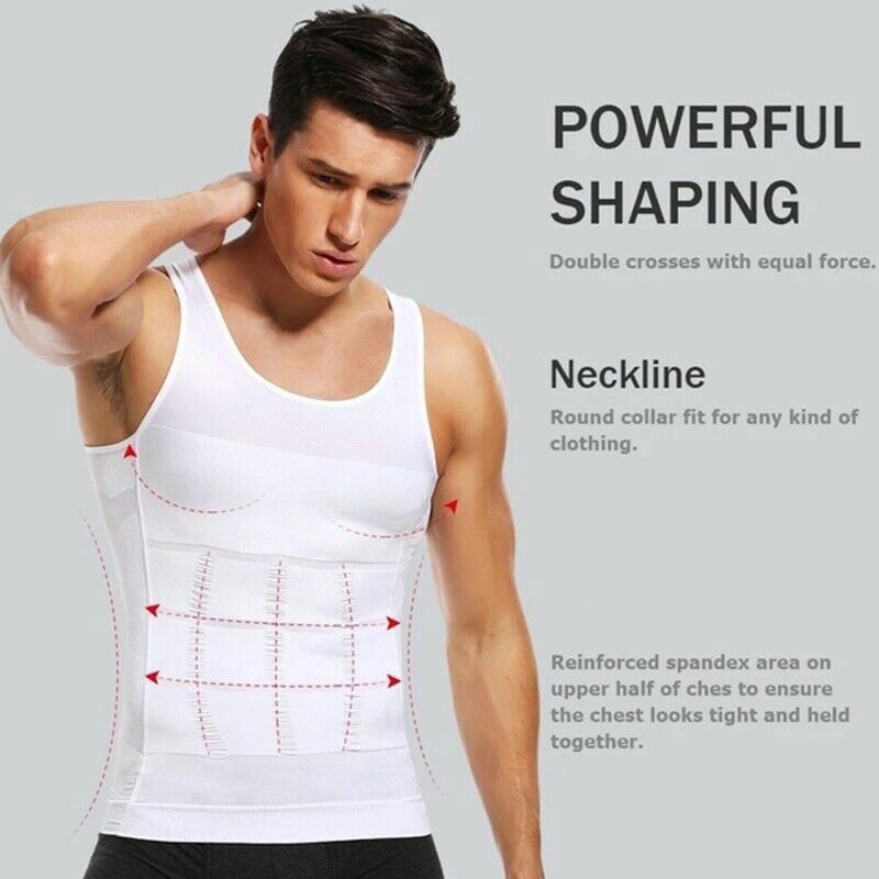 Men’s Slimming Body Shaper Shirt Compression Abs abdomen Control Belly Underwear