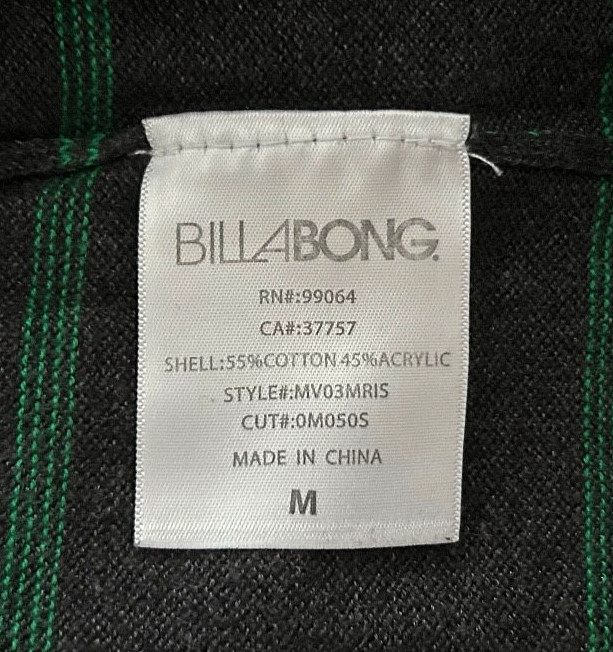 VTG BILLABONG SURF/SKATE Stripe Shirt – OLD LOGO – COTTON BLEND WASHABLE Men’s M