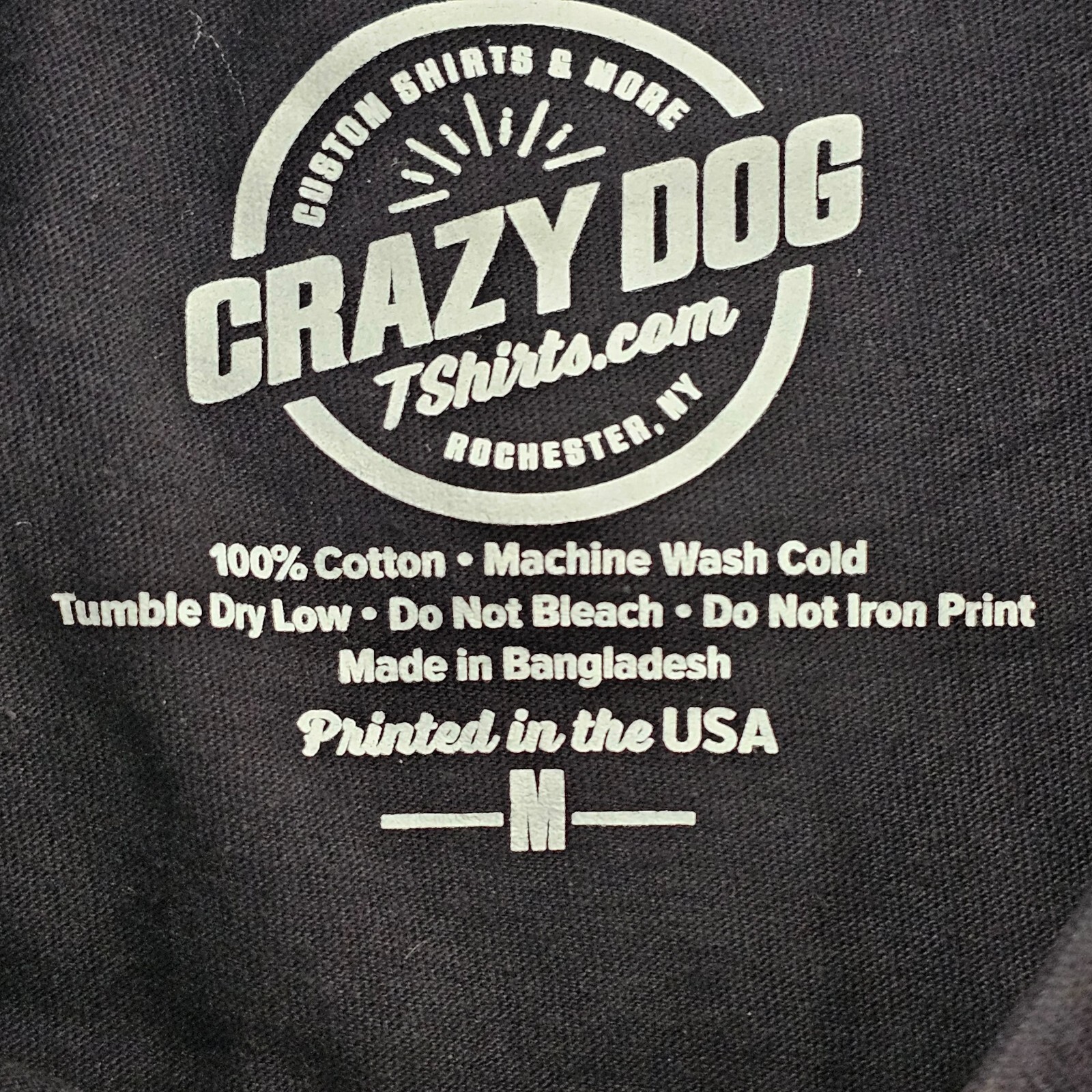 Fartled Definition Crazy Dog Black Funny Short Sleeve Cotton T-Shirt Men’s M