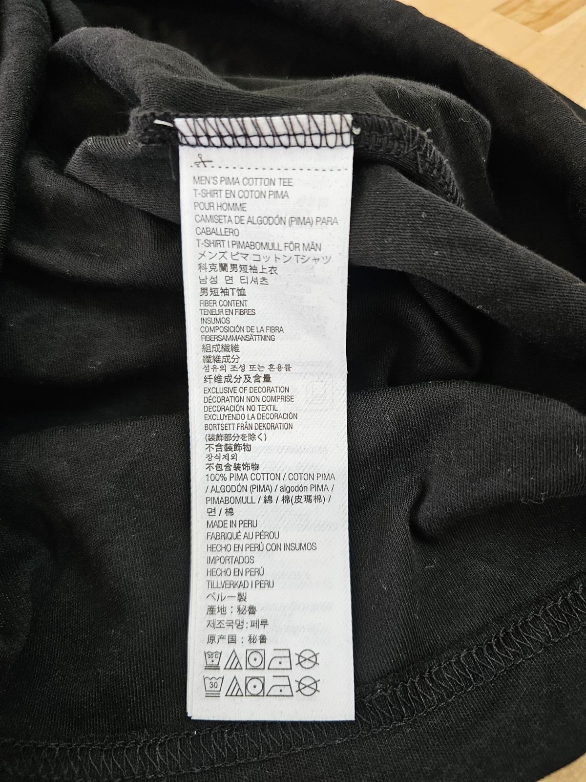 L / LARGE – BLACK – Kirkland Signature Men’s 100% Pima Cotton T-Shirt Tee