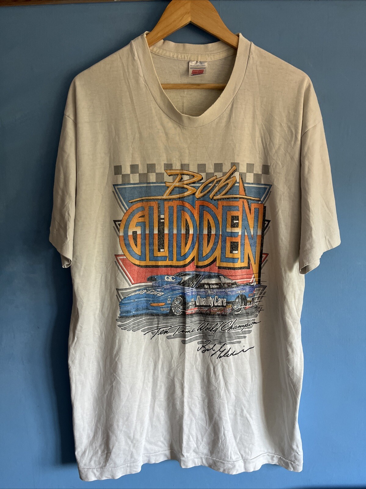 Vintage Single Stitch Bob Glidden Ten Time World Champion T Shirt Size XL