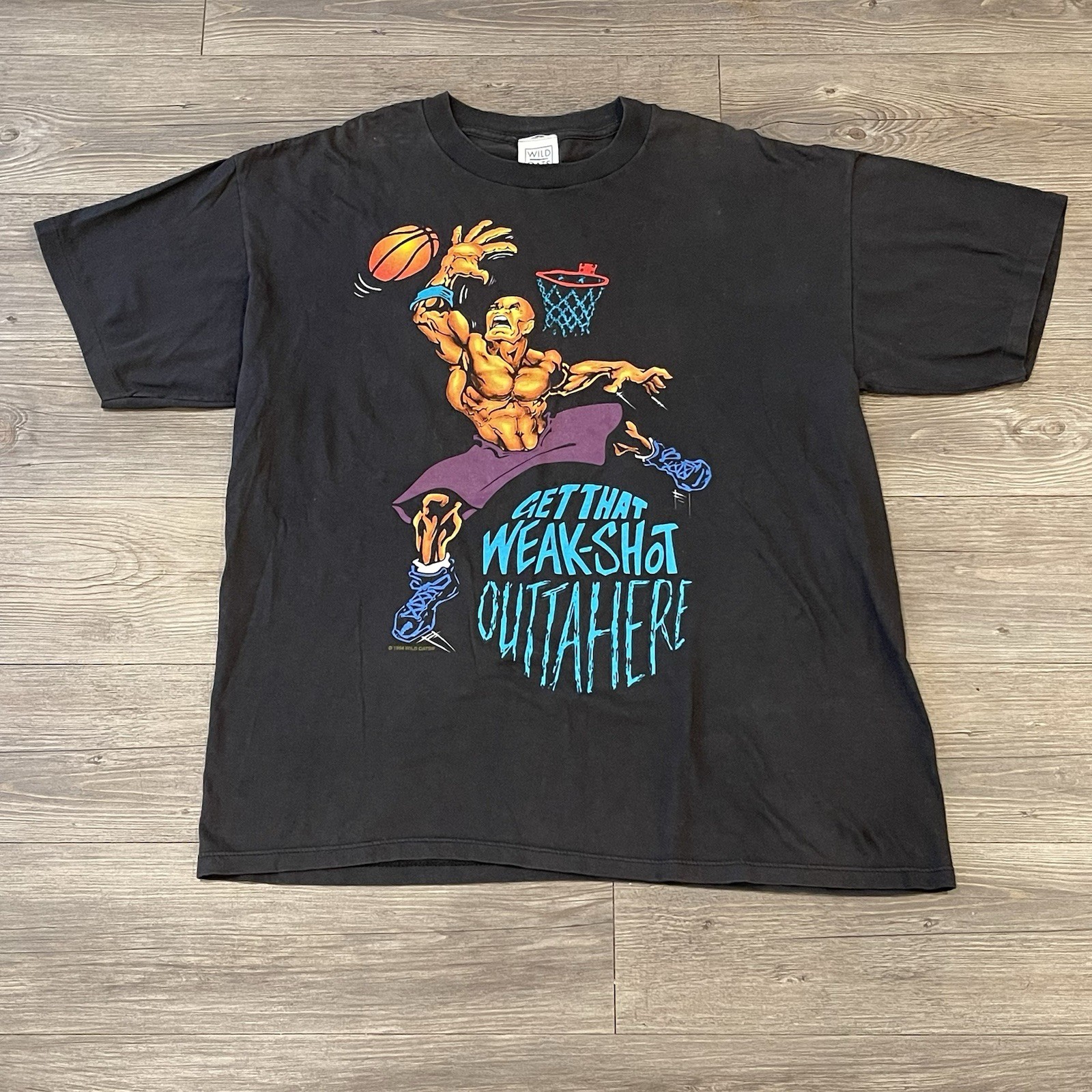 Vintage Wild Oats 1994 Street Basketball T-Shirt Sz Weak Shot, Not in My House