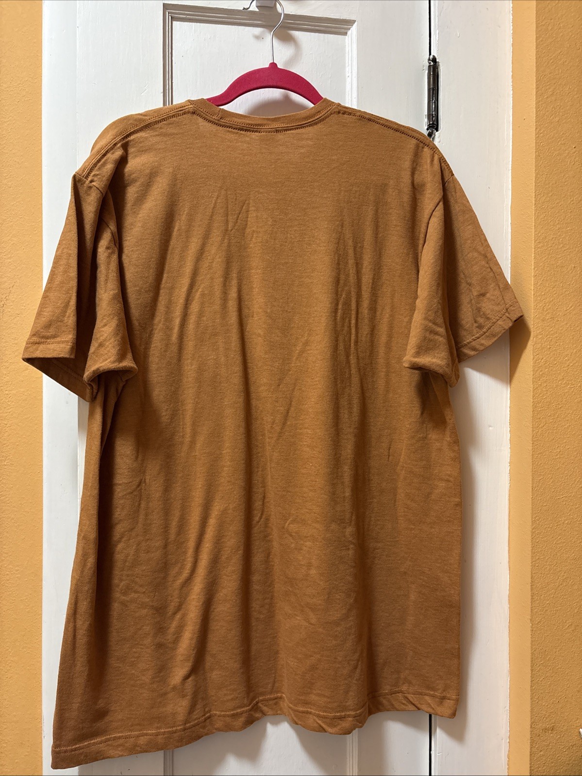 7 brew coffee Tee shirt Burnt Orange & Yellow XL