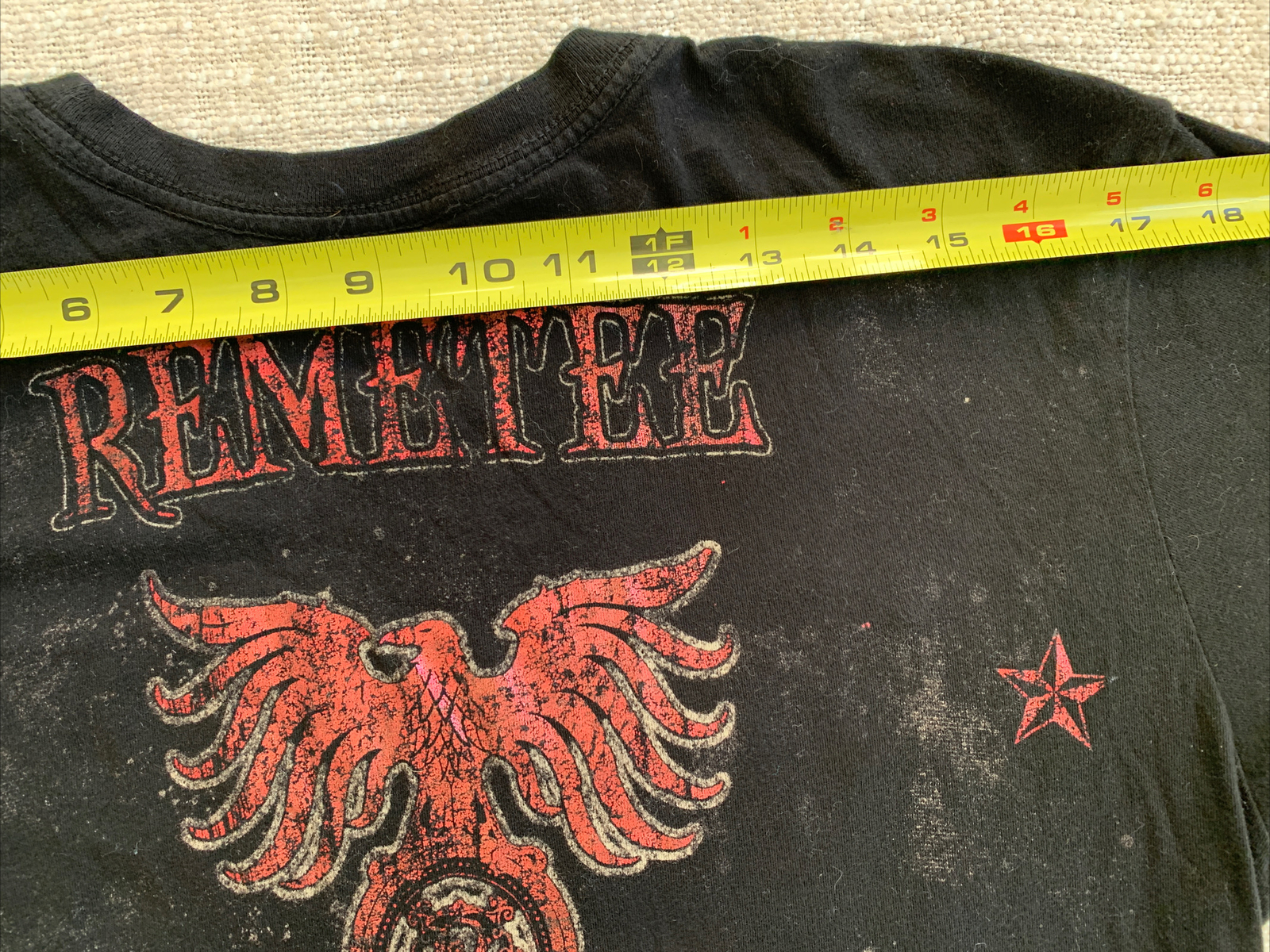 Remetee Authentic Sz S Mens T-Shirt Black w/Red 100% Cotton Graphics Made In USA