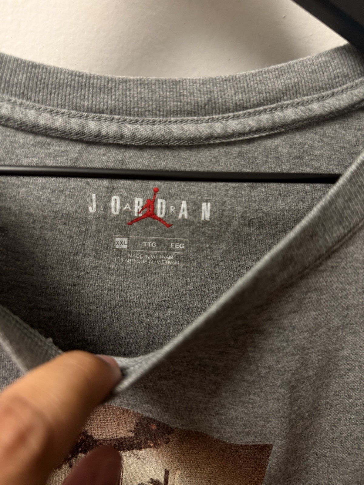 Jordan Jumpman Air Jordan Gray Graphic Print Crew Neck Short Sleeve T-Shirt 2XL