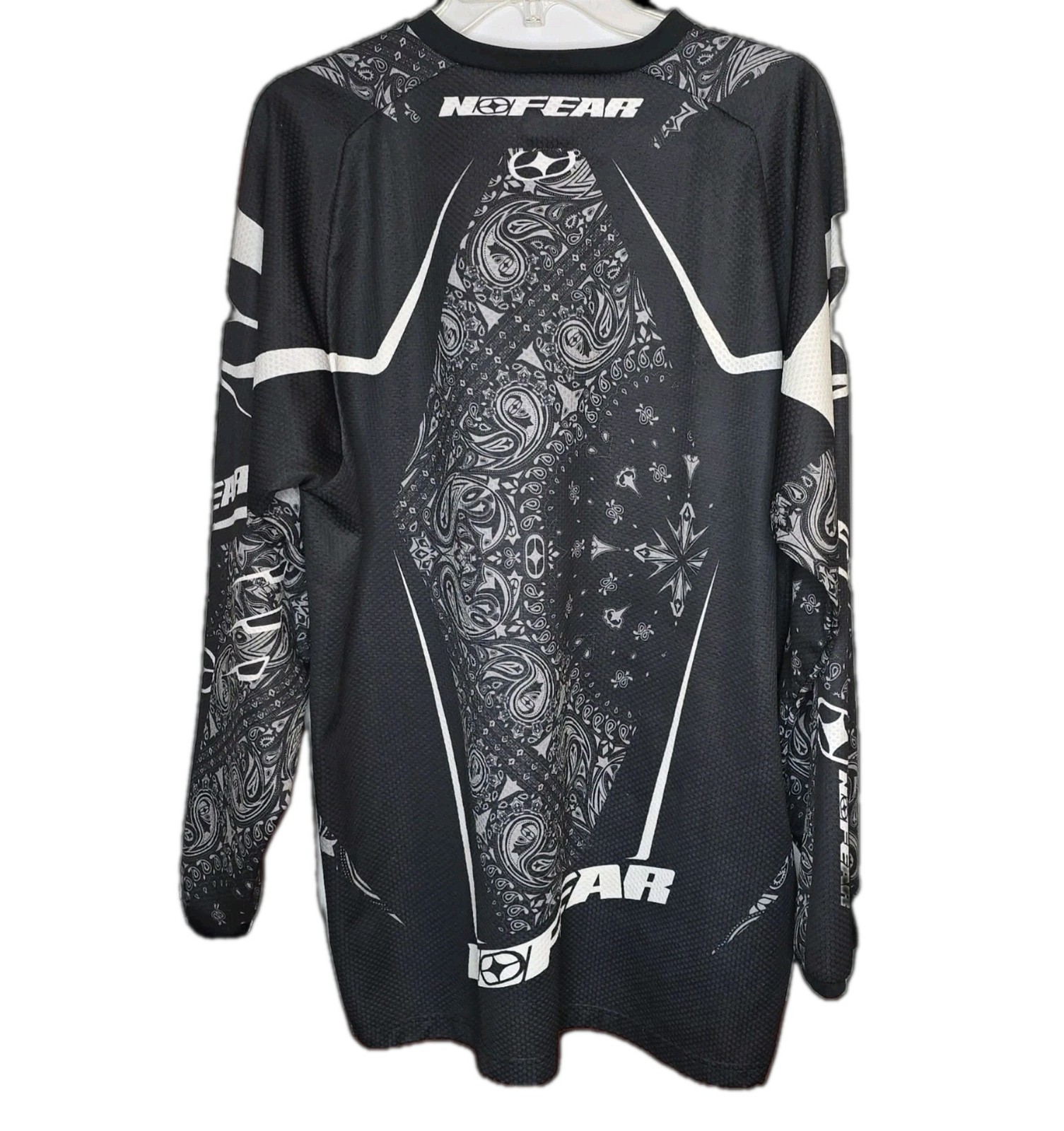 No Fear Rogue Series Motocross Jersey Mens XL Black White Paisley Y2K MX BMX