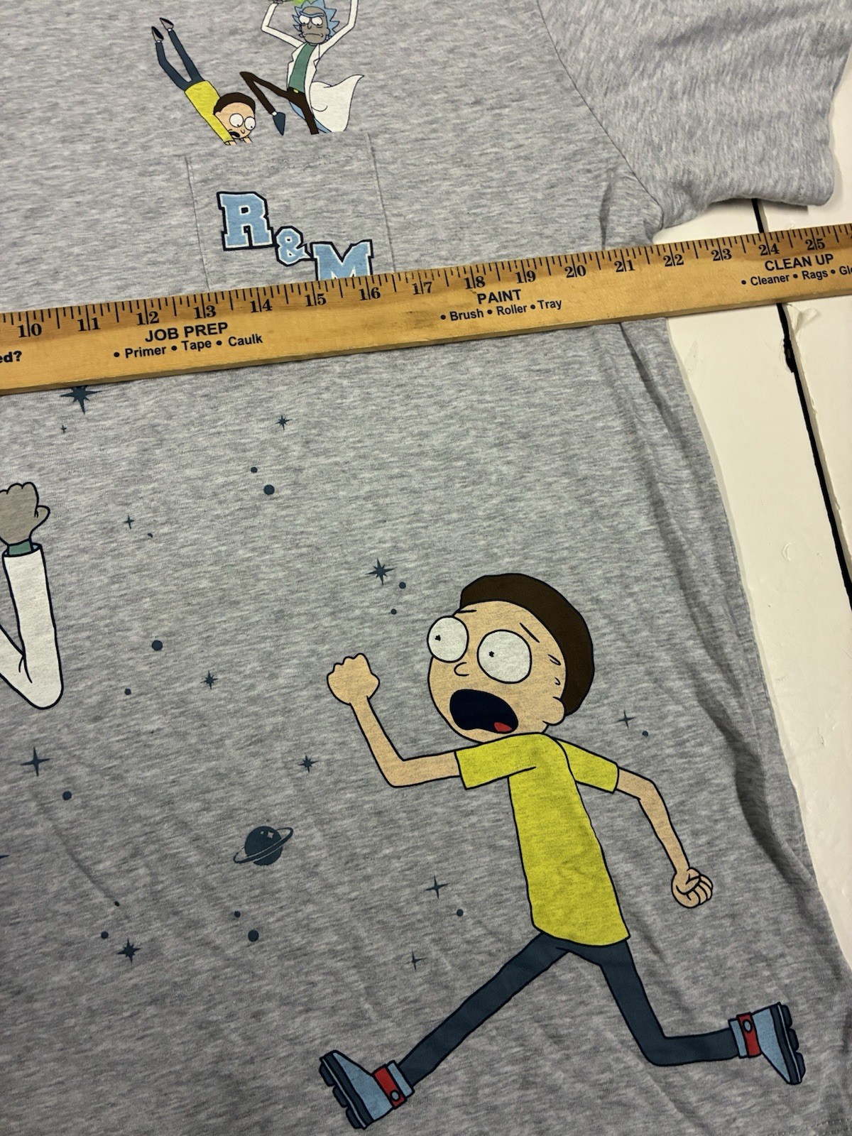 Rick & Morty T-shirt Short Sleeve Adult Swim Top Pocket, Size XXL All Over Print
