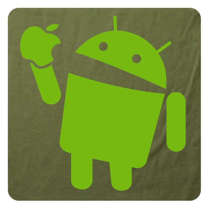 Android Eats Apple Super Soft Cotton T-Shirt FUNNY & Nerdy computer geek TSHIRT!