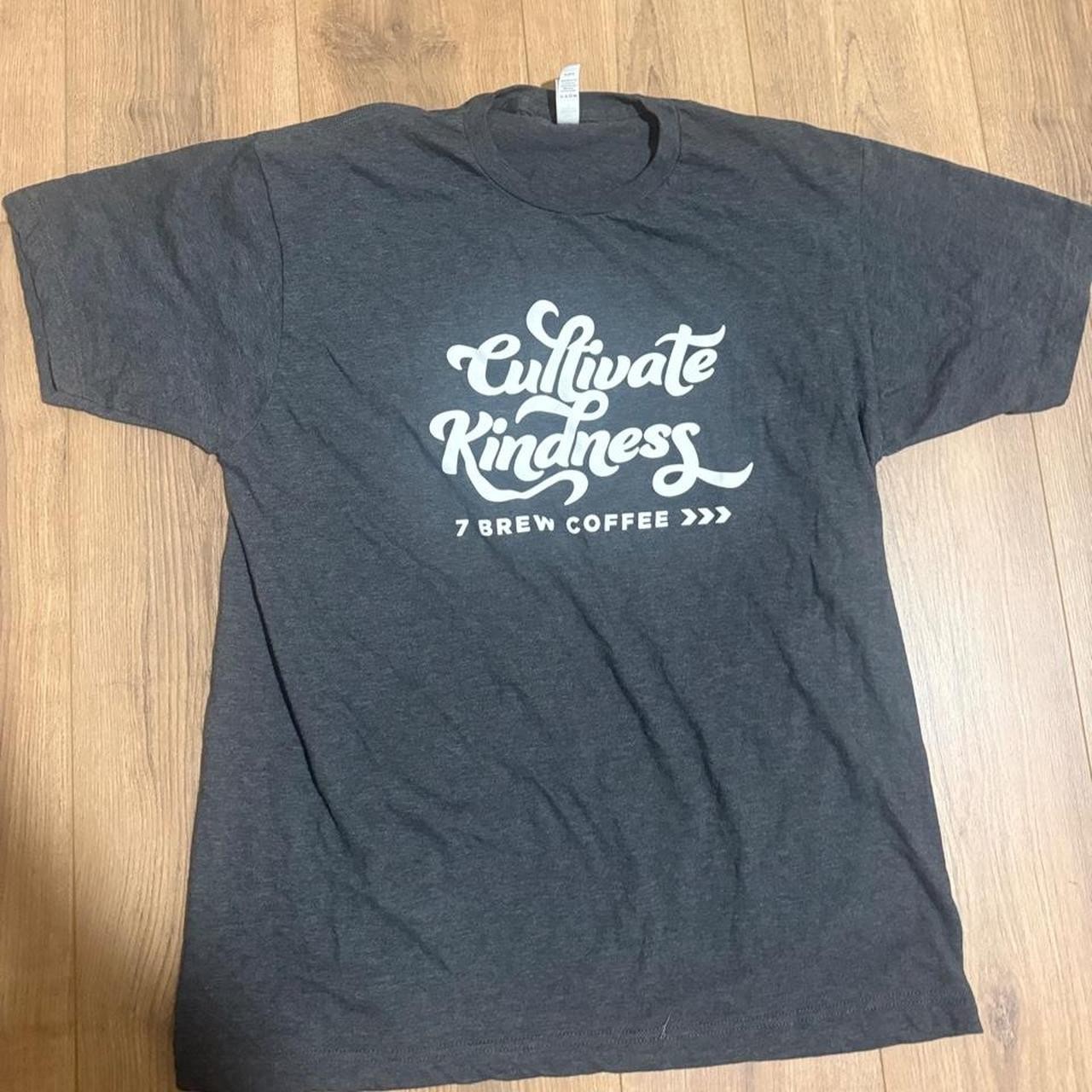 NEW CULTIVATE KINDNESS 7 BREW COFFEE T-SHIRT GREY, XL (TULTEX 202, MADE IN MEX)