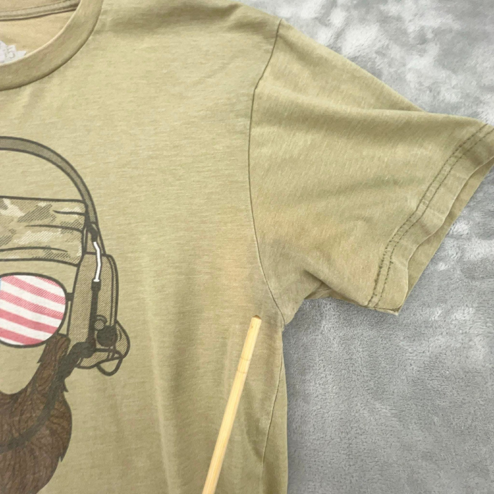 Art 15 Clothing Men’s Large Tan Graphic T‑Shirt Veteran Owned Bearded Operator