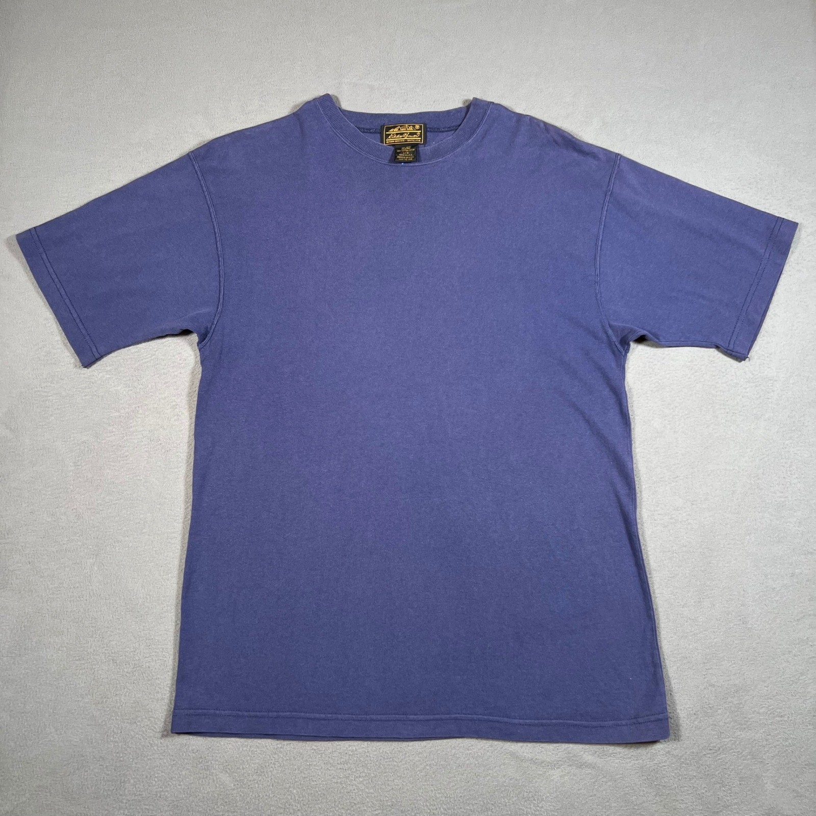 Eddie Bauer Mens T-Shirt L Blue Cotton Outdoor Casual Short Sleeve Made in USA