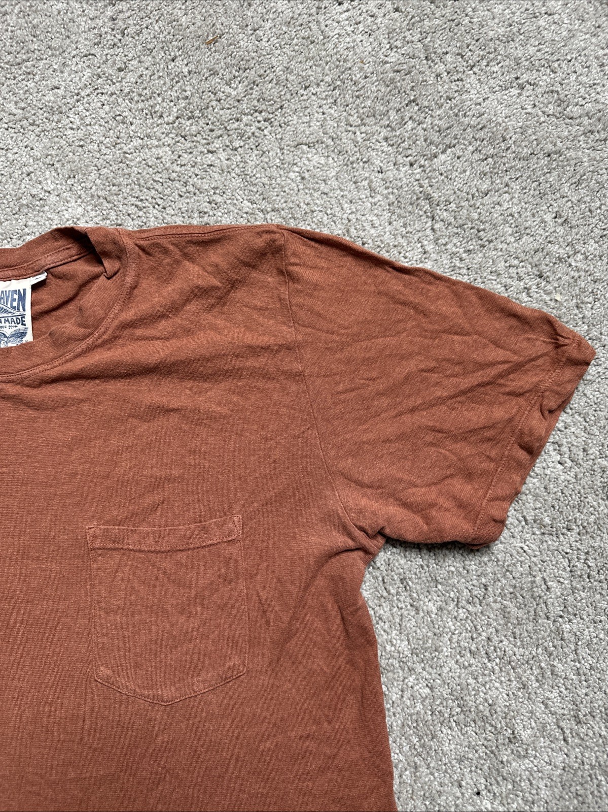 Jungmaven Pocket T Shirt Men’s L Tee Burnt Orange Hemp Cotton Made in USA