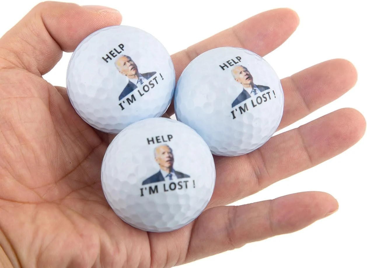 3 Pack Biden Golf Balls Funny Confused Joe Biden Help I’m Lost Cute Novelty Golf
