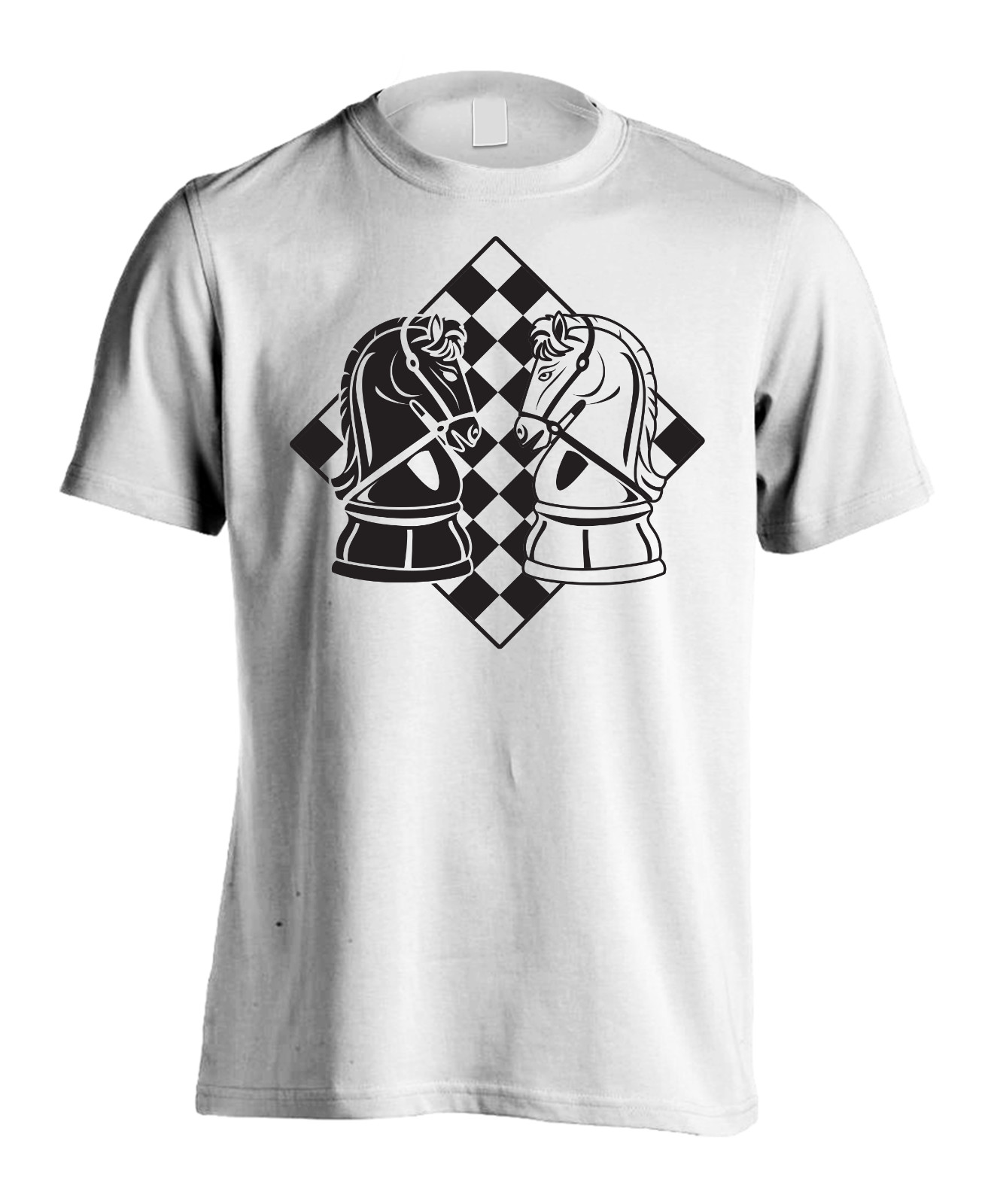 New Men’s Clothing Chess Board T-Shirt Dark Knight Face Off Gaming Tee Shirt