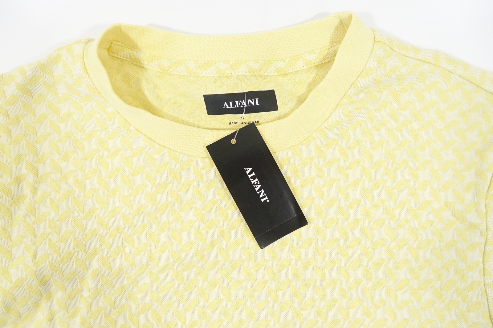 ALFANI GEO TEXTURED YELLOW XL SOFT PATTERN TEE TSHIRT MENS NWT NEW