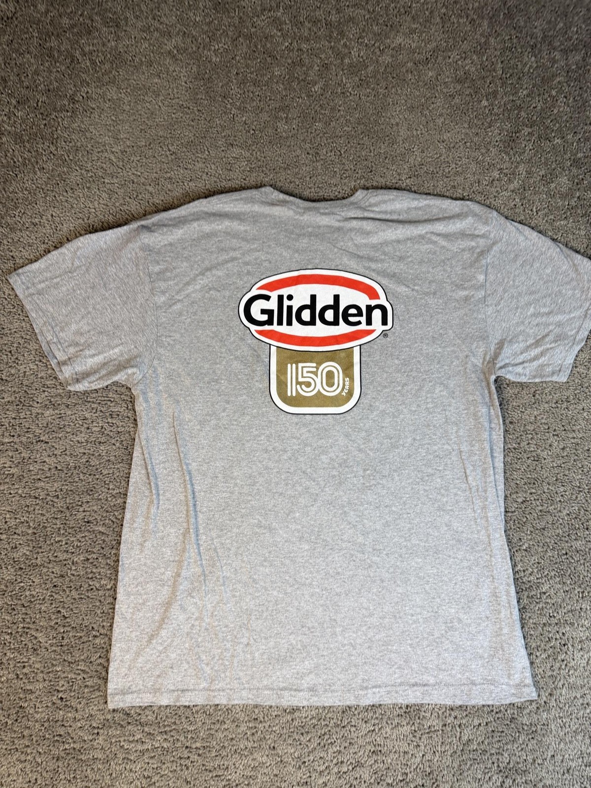 Port & Co. Shirt Mens XL Gray Glidden PRO Back Logo Crew Neck Jersey Classic Fit