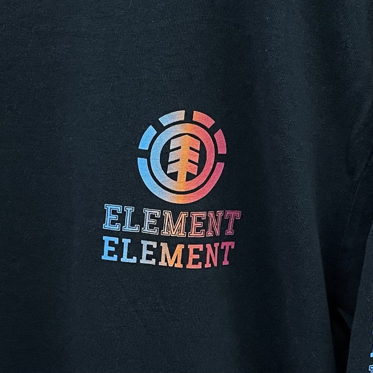 Element Skateboards Gradient Logo Long Sleeve Graphic Tee Shirt Black Mens Large