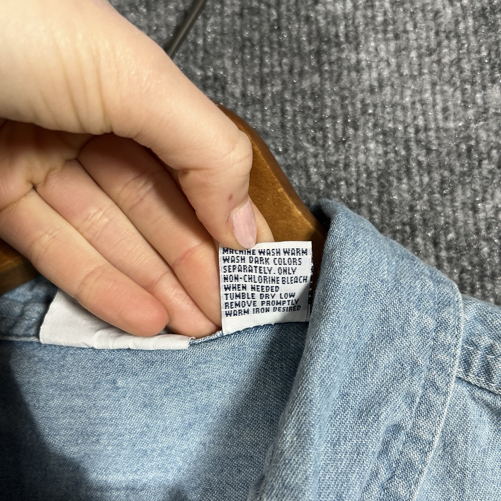 VINTAGE 90s Motorola Employee Shirt Mens XL Denim Chambray Tech Promo Cell Phone