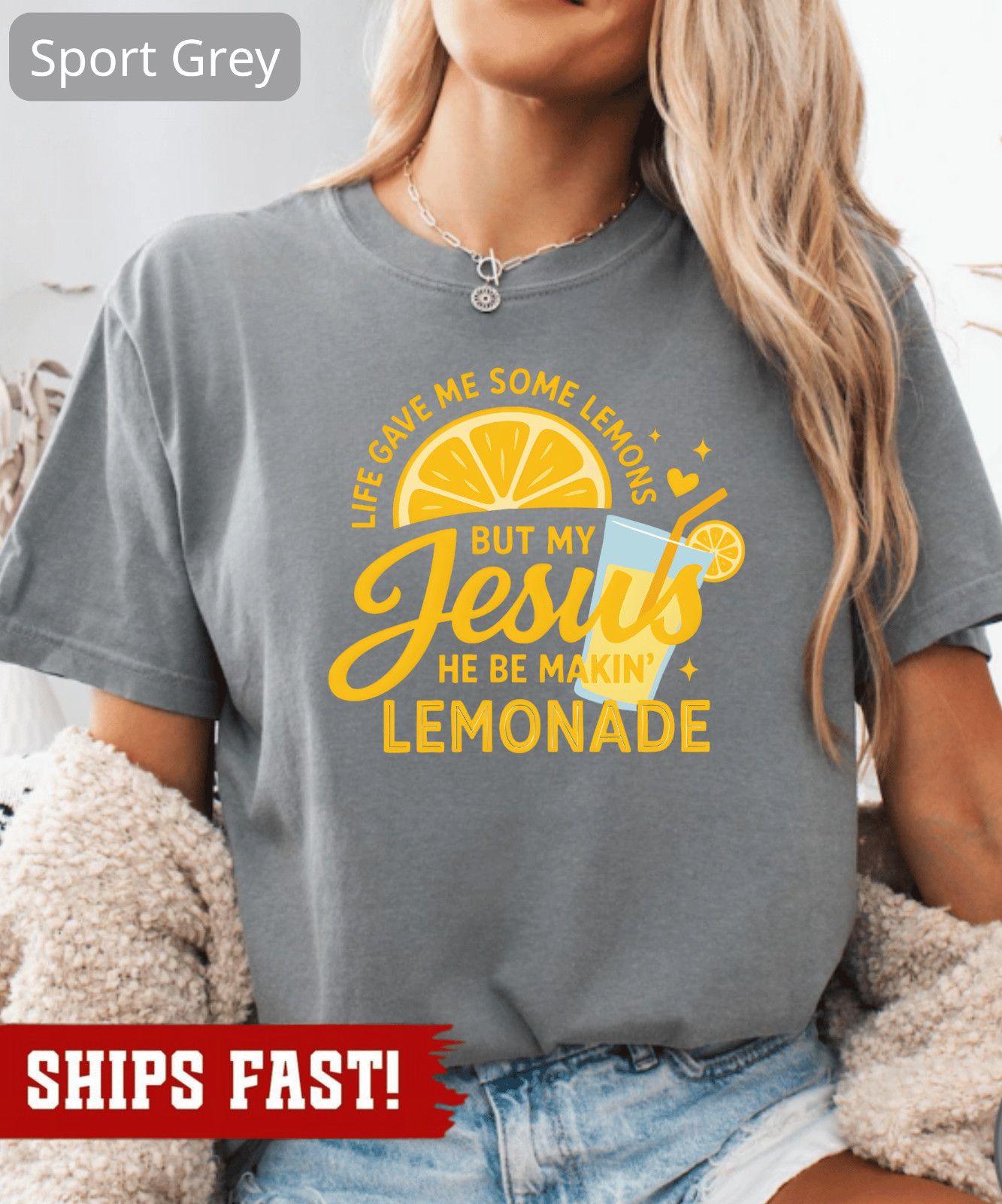 Jesus Lemonade Sweatshirt Christian Faith Apparel Child of God Tee Gift Women Me